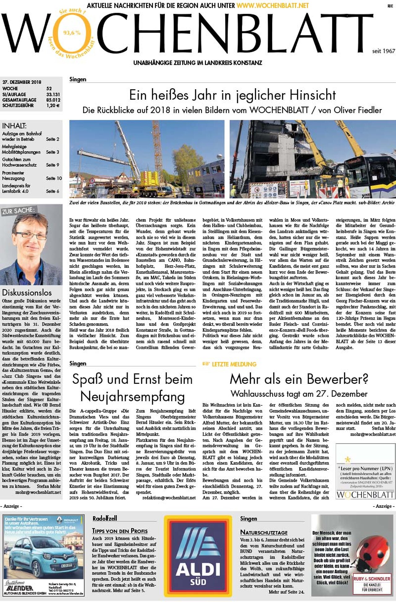 Ausgabe 52 vom 27. Dezember 2018