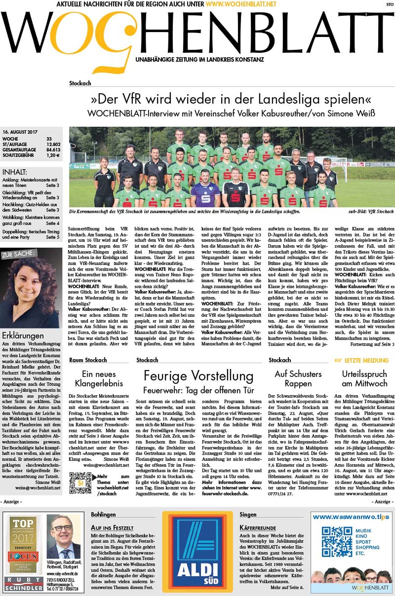 Ausgabe 33 vom 16. August 2017