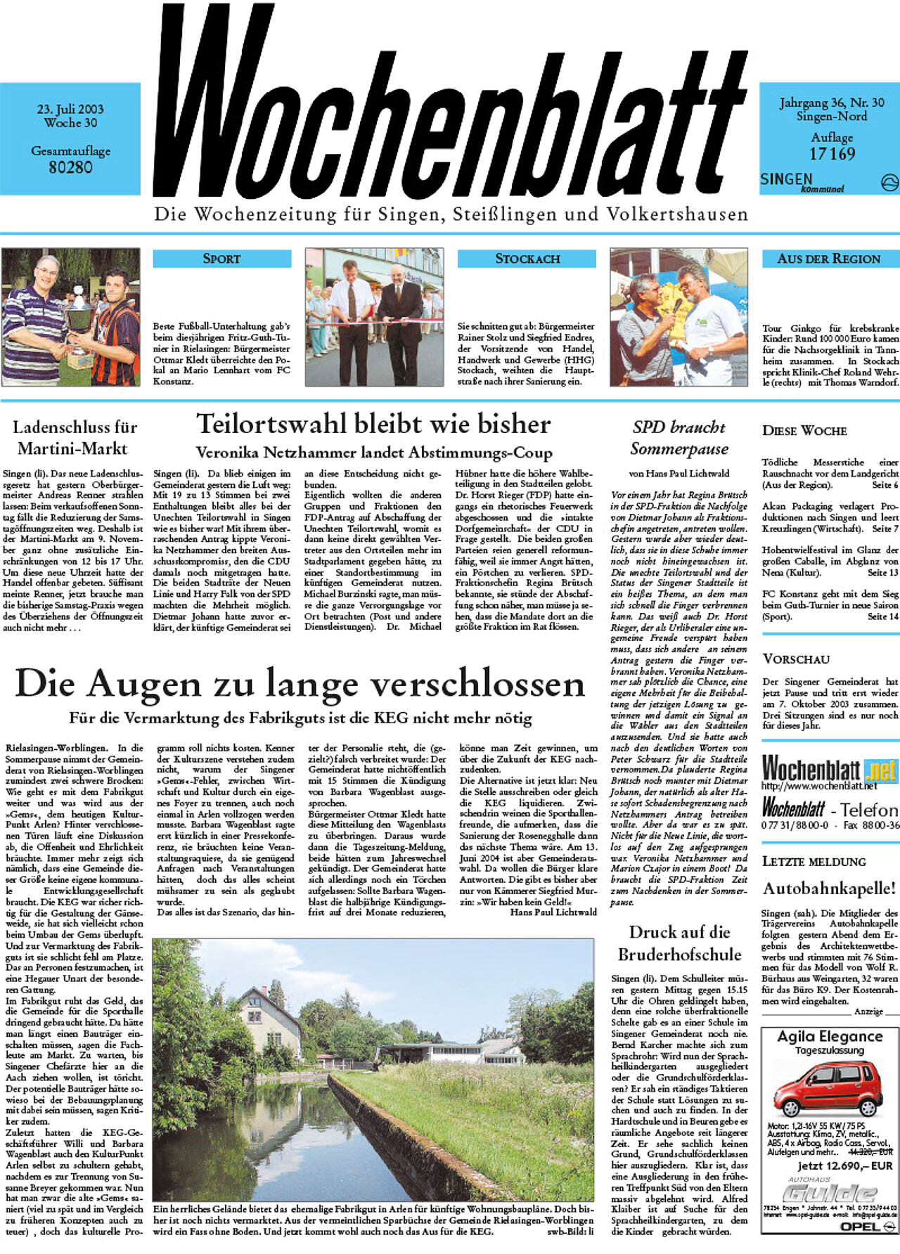 Ausgabe 30 vom 23. Juli 2003