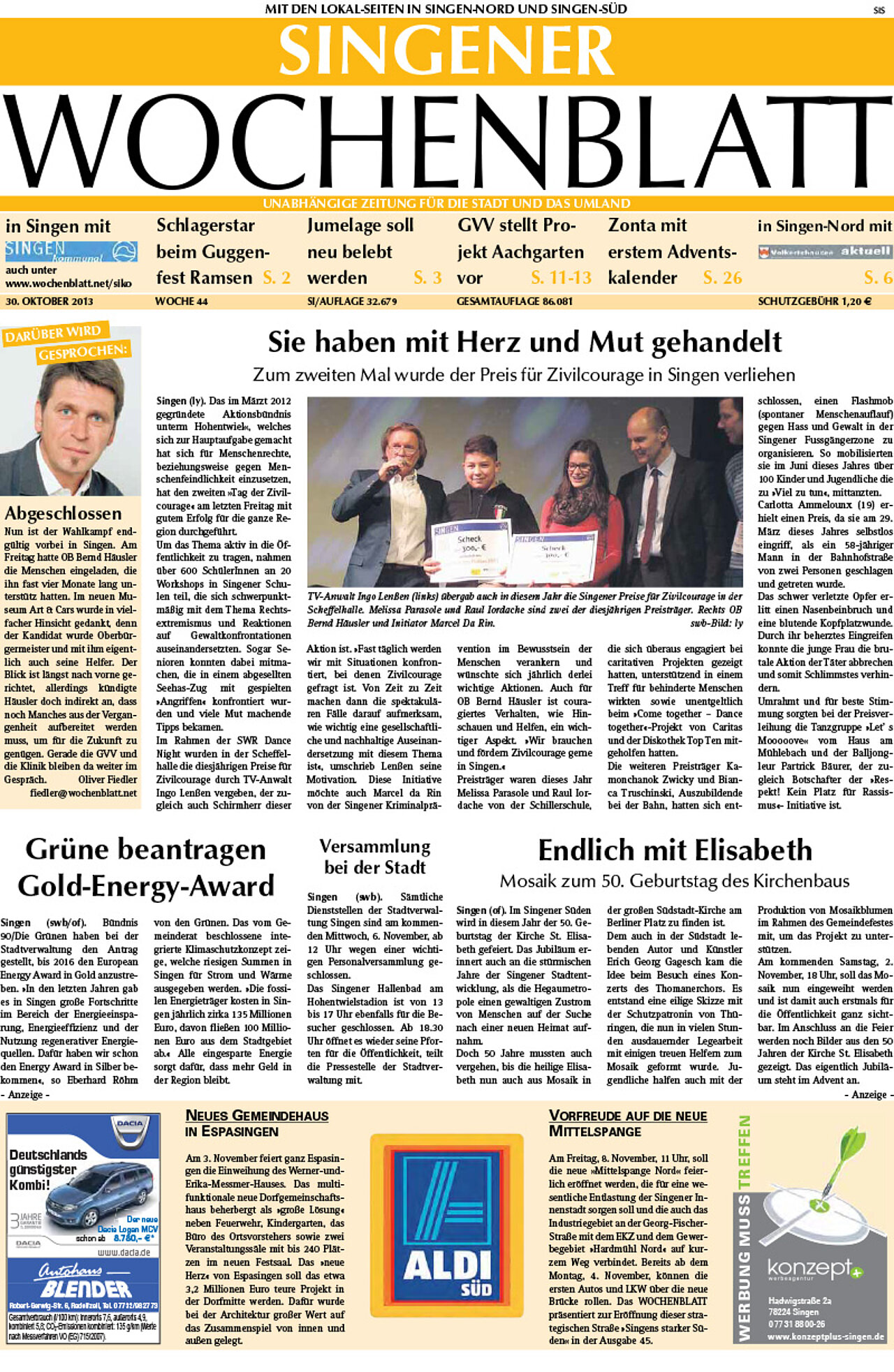 Ausgabe 44 vom 30. Oktober 2013