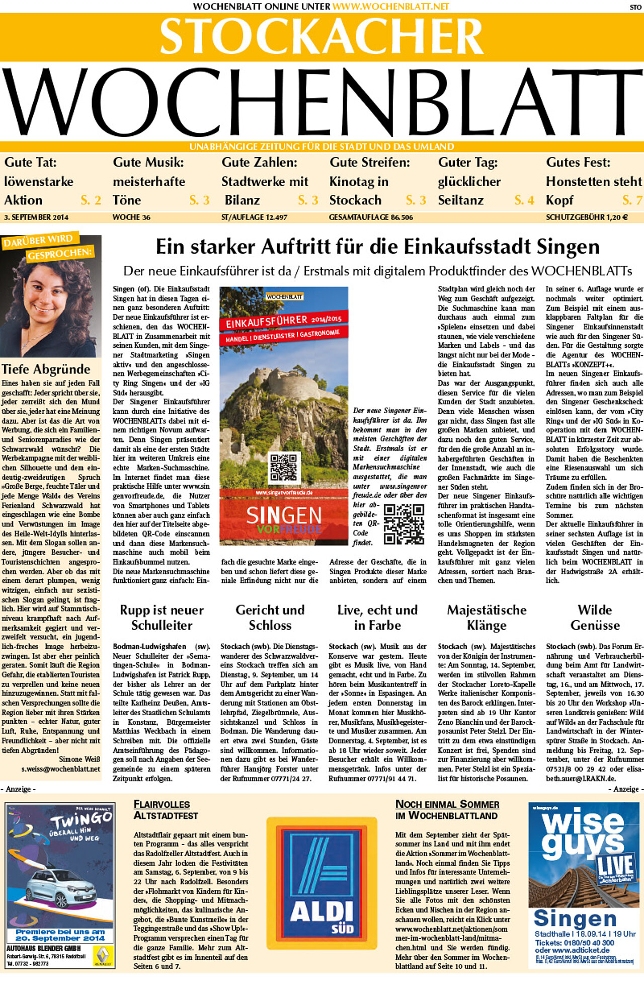 Ausgabe 36 vom 03. September 2014