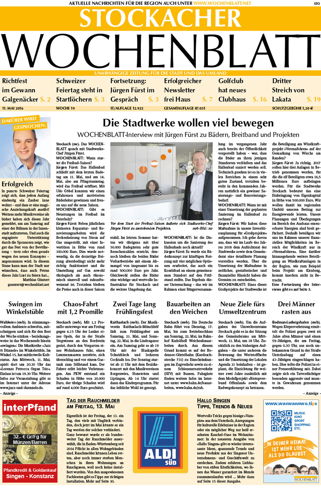 Ausgabe 19 vom 11. Mai 2016