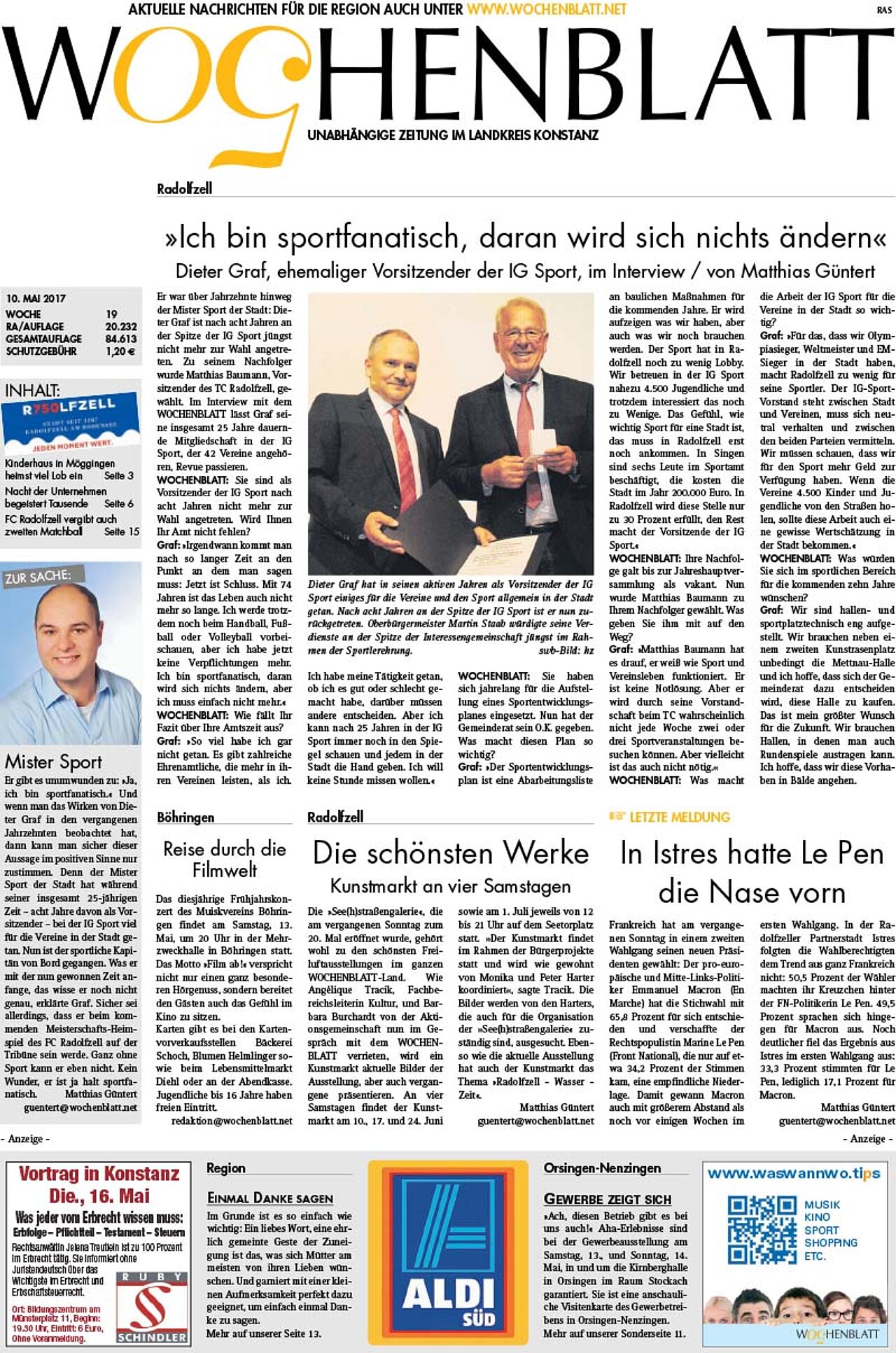 Ausgabe 19 vom 10. Mai 2017