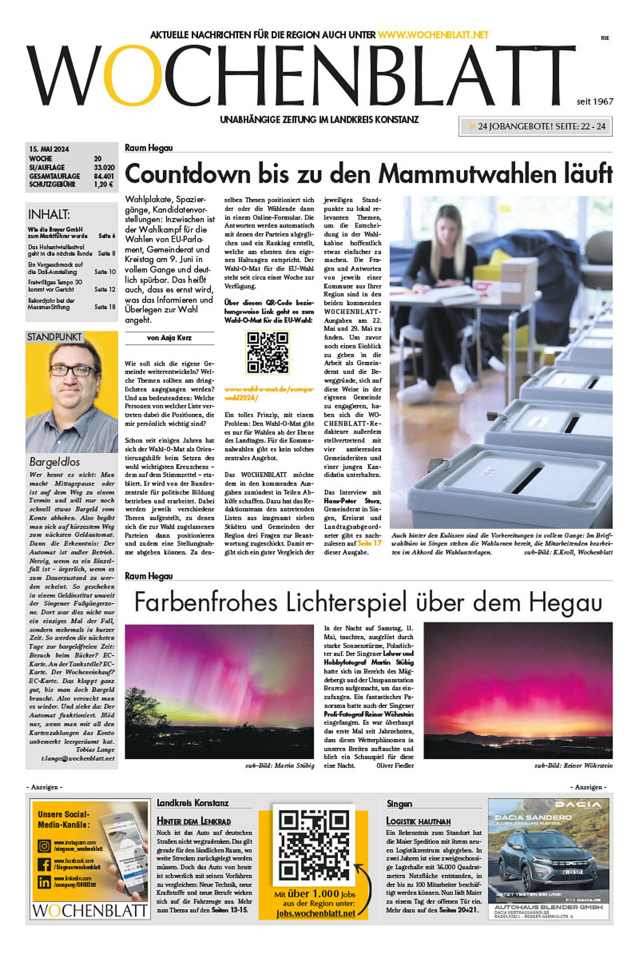 Ausgabe 20 vom 15. Mai 2024