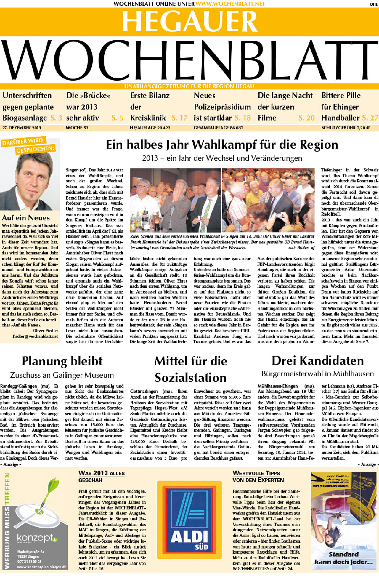 Ausgabe 52 vom 27. Dezember 2013