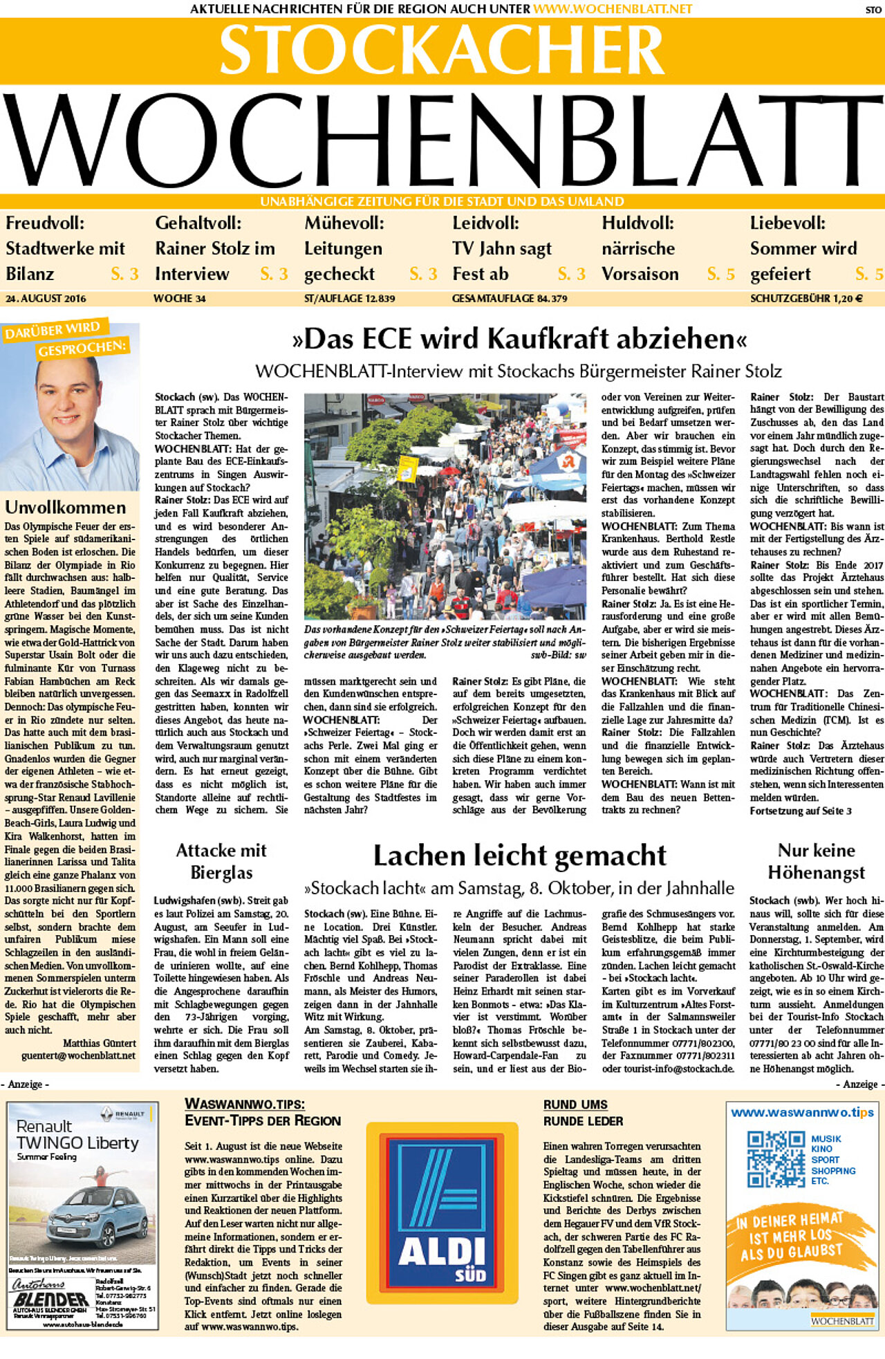 Ausgabe 34 vom 24. August 2016