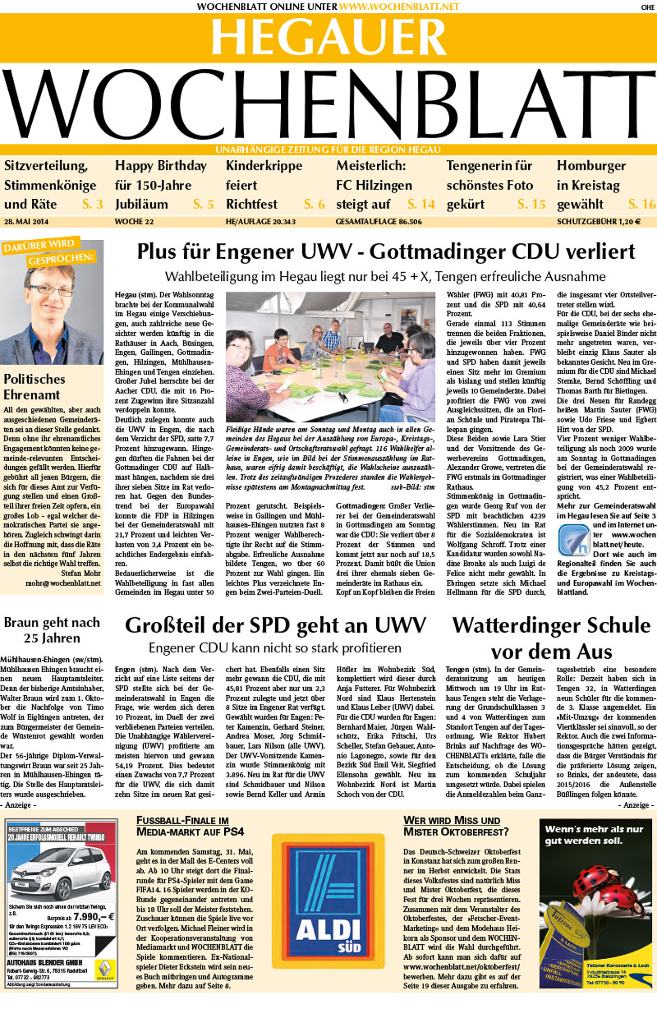 Ausgabe 22 vom 28. Mai 2014