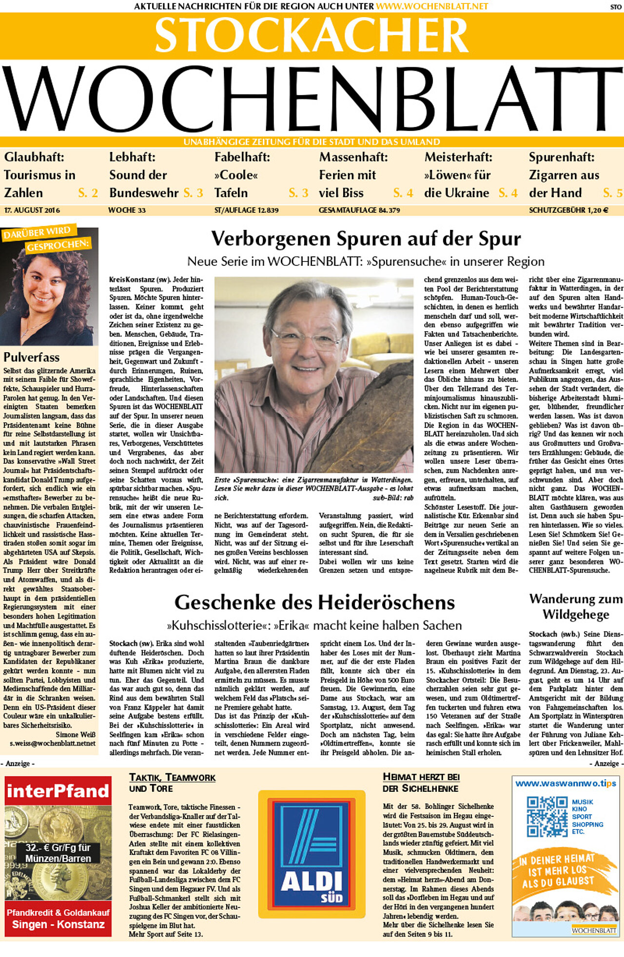 Ausgabe 33 vom 17. August 2016