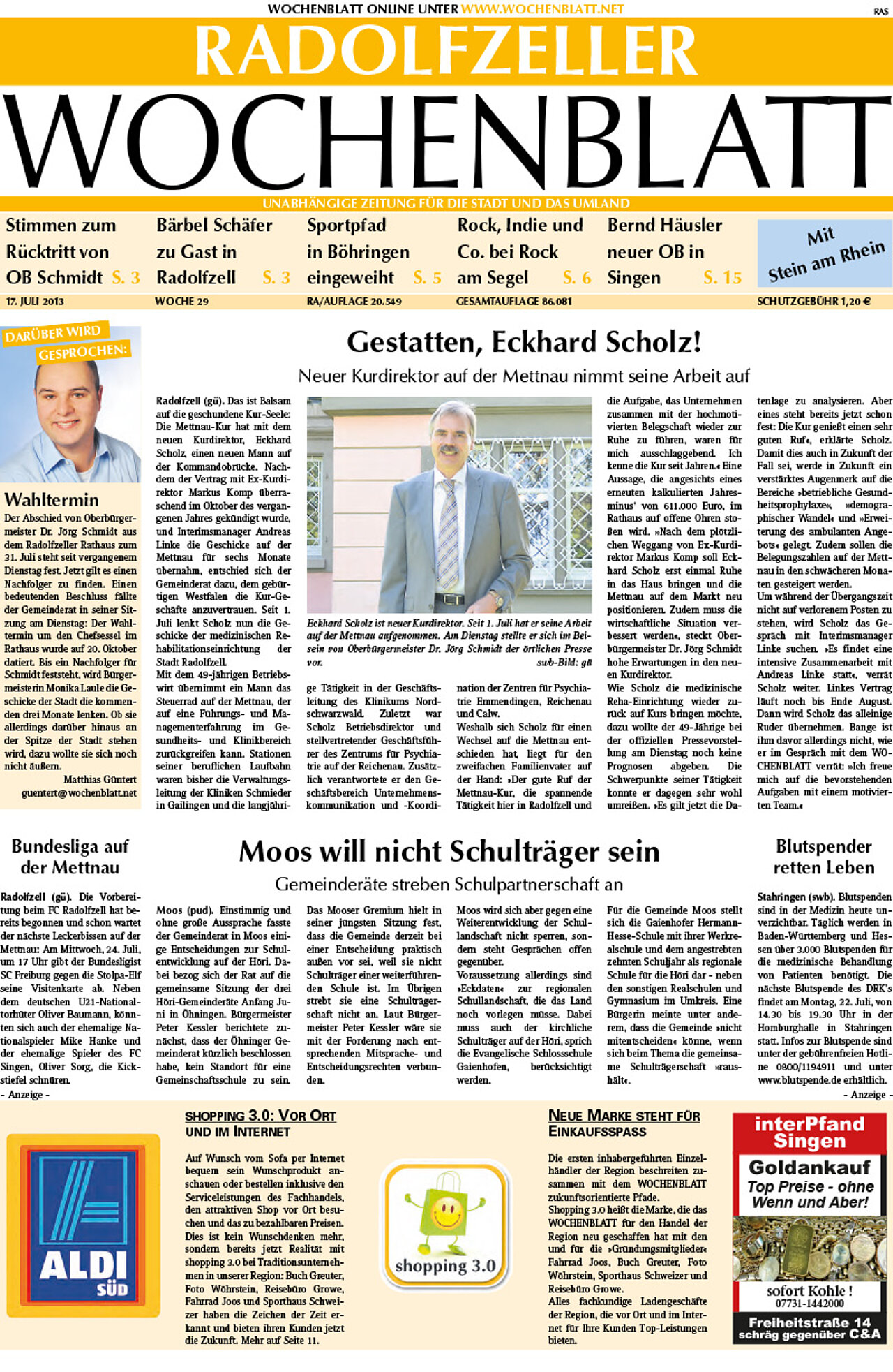 Ausgabe 29 vom 17. Juli 2013