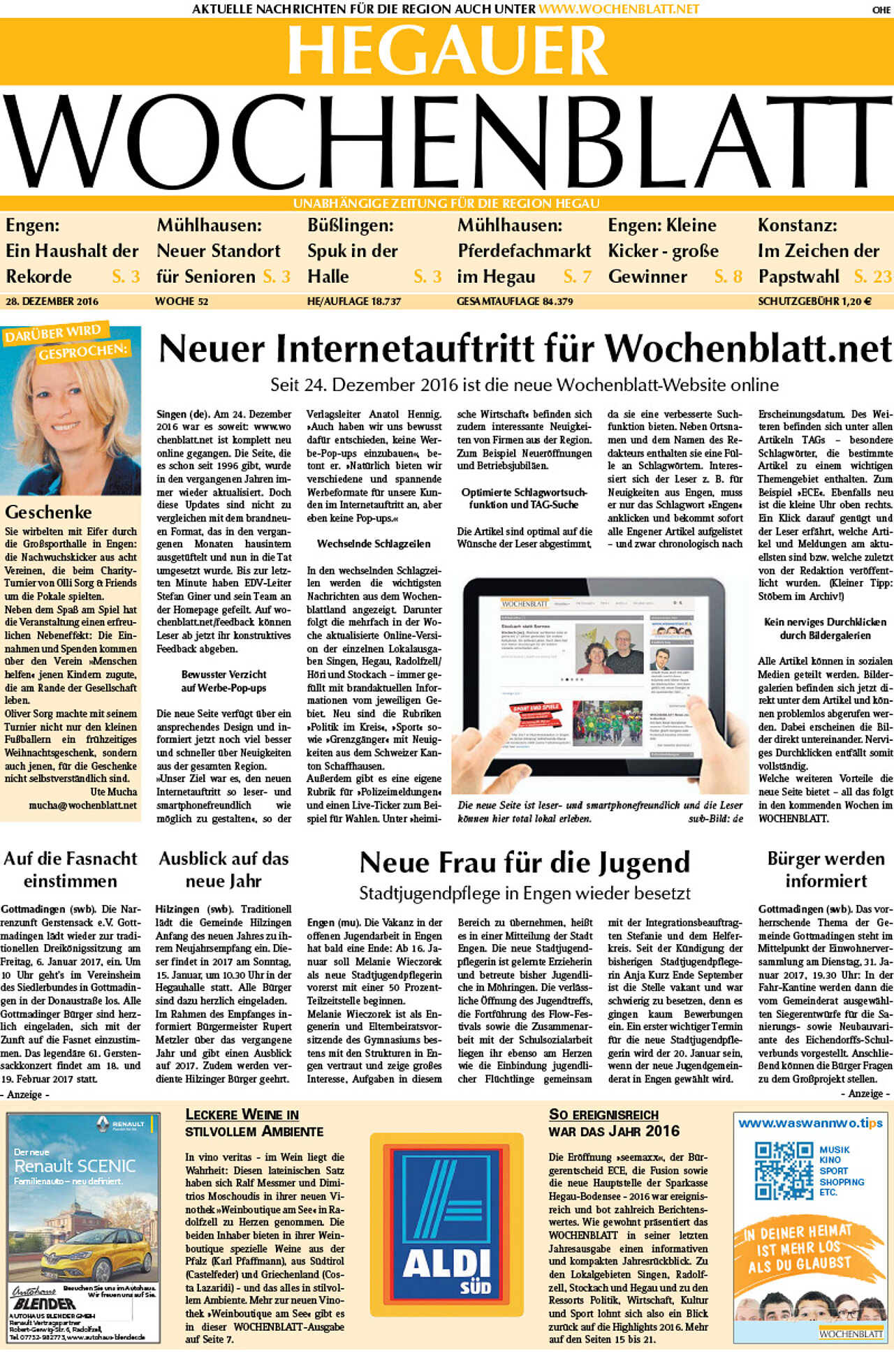 Ausgabe 52 vom 28. Dezember 2016