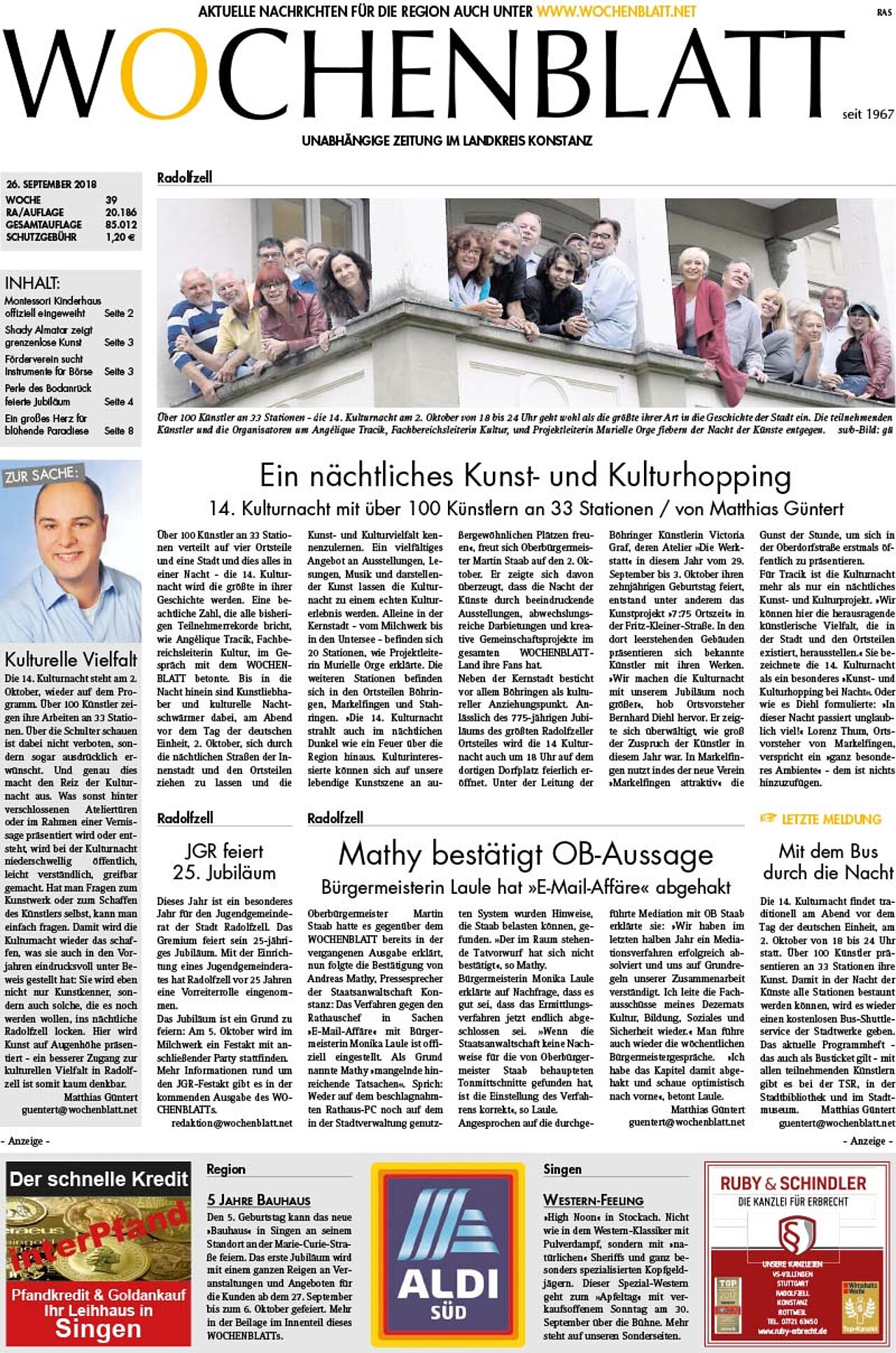 Ausgabe 39 vom 26. September 2018
