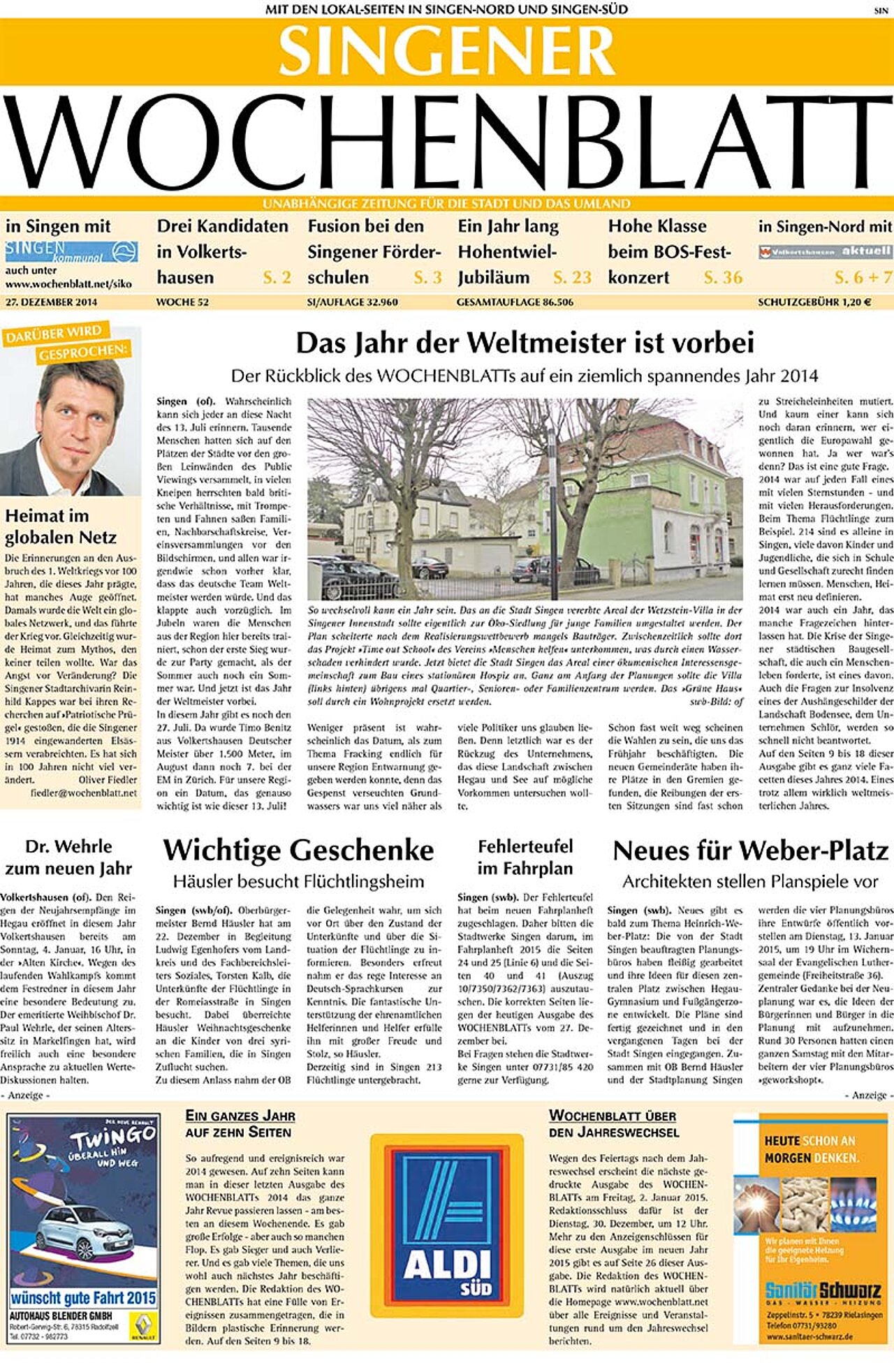 Ausgabe 52 vom 27. Dezember 2014