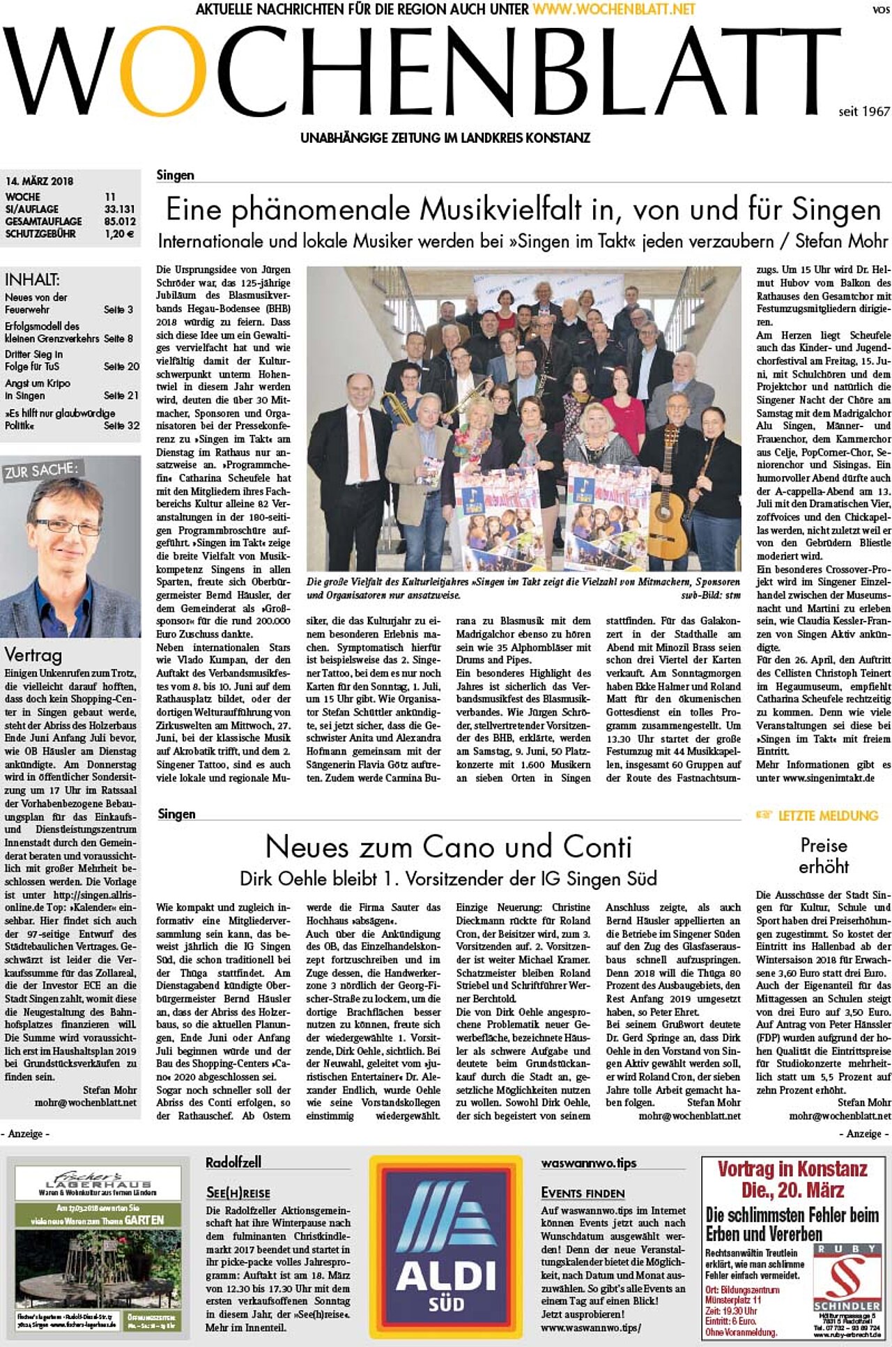 Ausgabe 11 vom 14. März 2018
