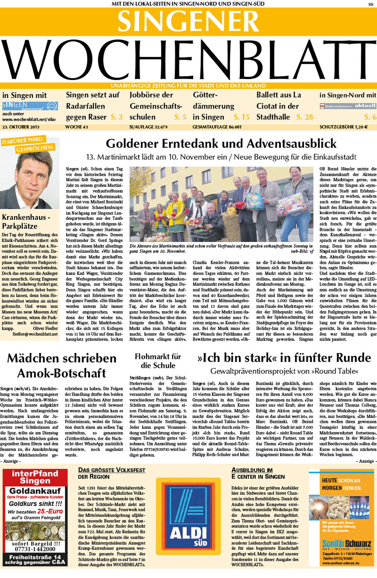 Ausgabe 43 vom 23. Oktober 2013
