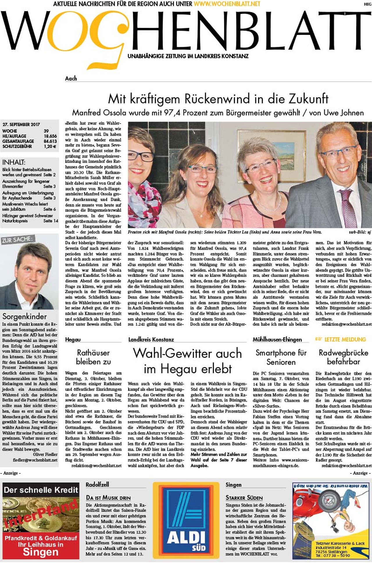 Ausgabe 39 vom 27. September 2017