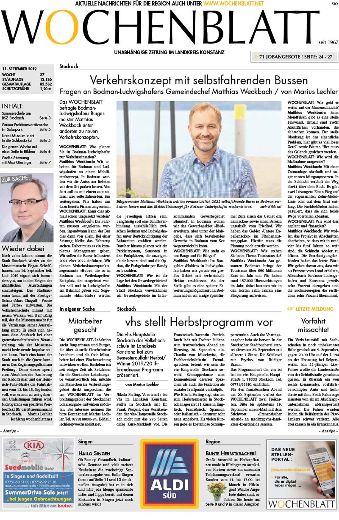 Ausgabe 37 vom 11. September 2019