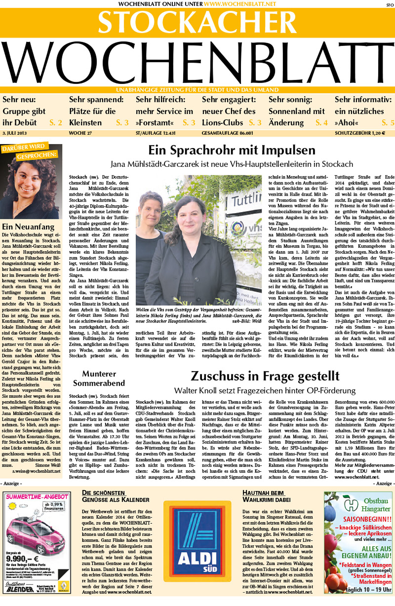 Ausgabe 27 vom 03. Juli 2013