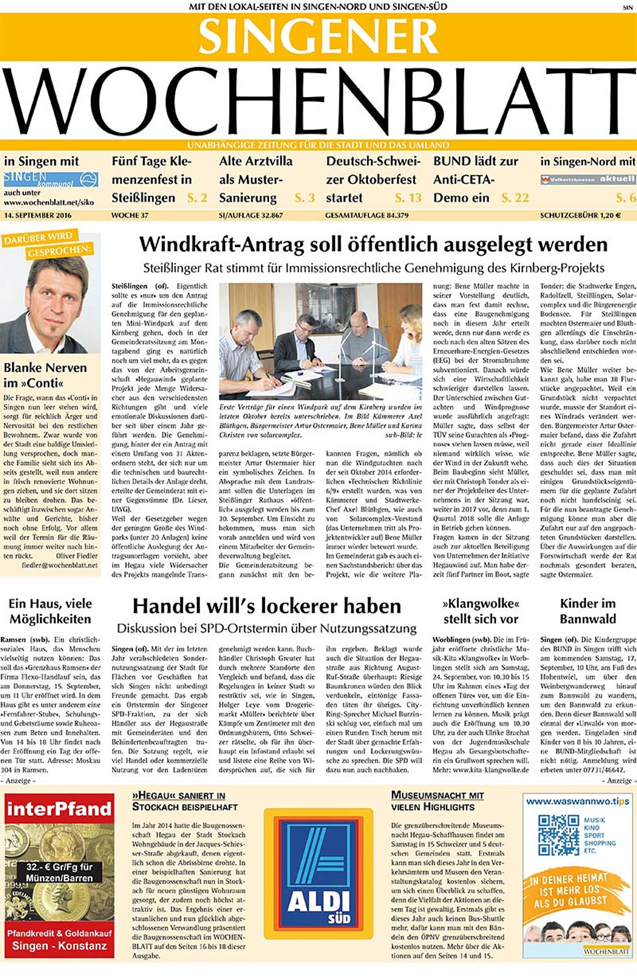 Ausgabe 37 vom 14. September 2016