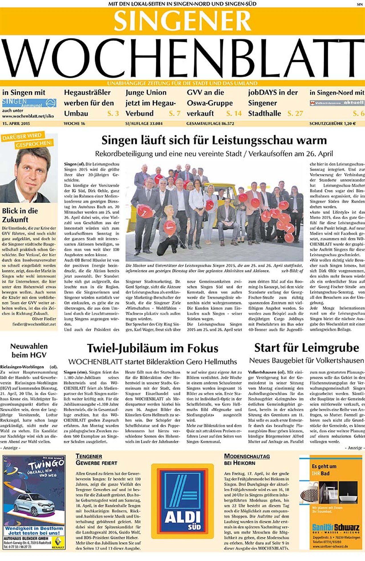 Ausgabe 16 vom 15. April 2015