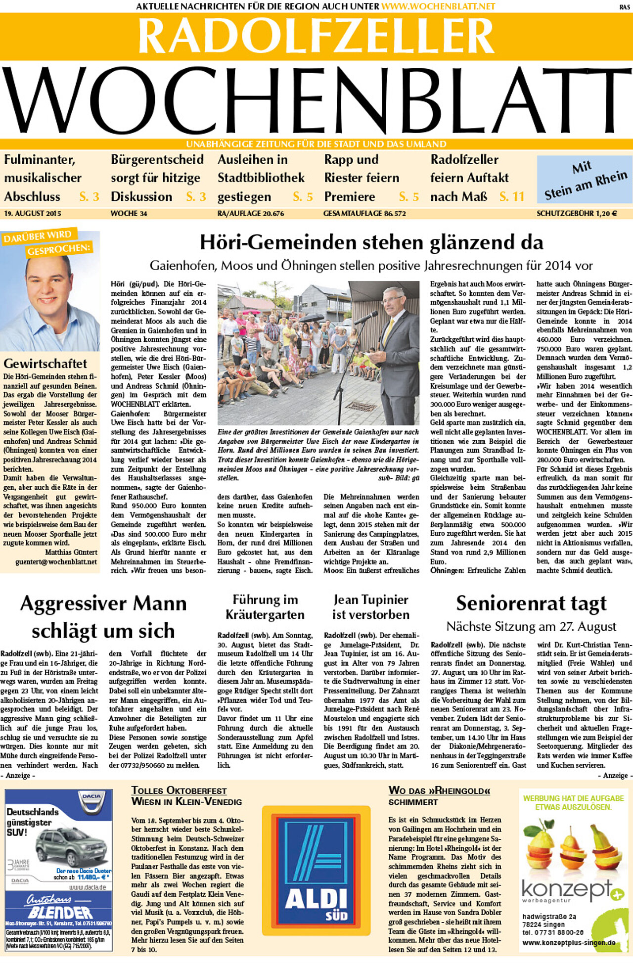 Ausgabe 34 vom 19. August 2015