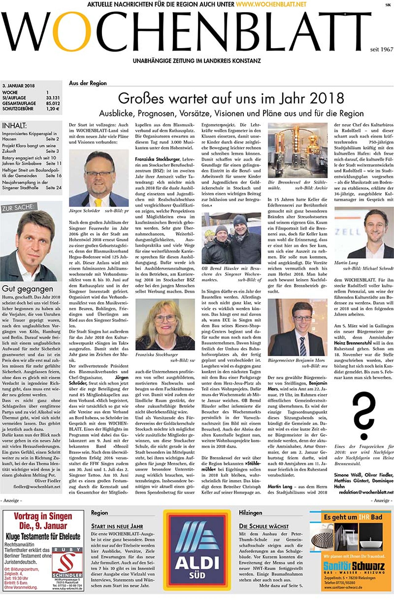 Ausgabe 01 vom 03. Januar 2018