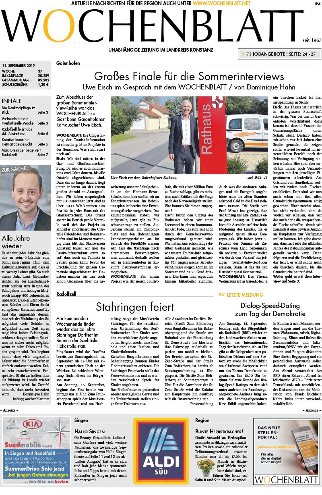 Ausgabe 37 vom 11. September 2019