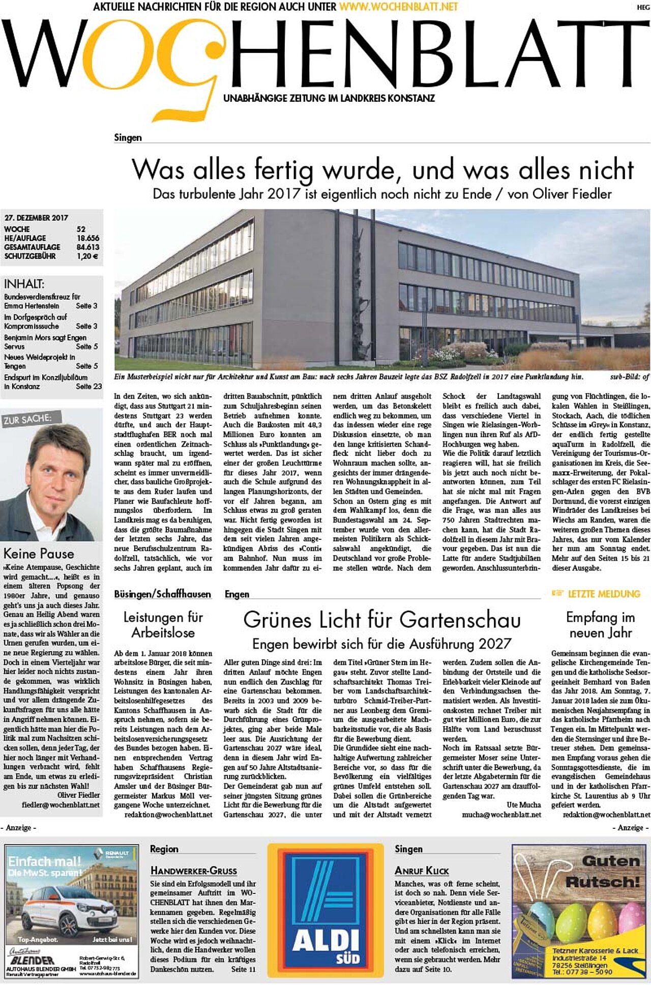 Ausgabe 52 vom 27. Dezember 2017
