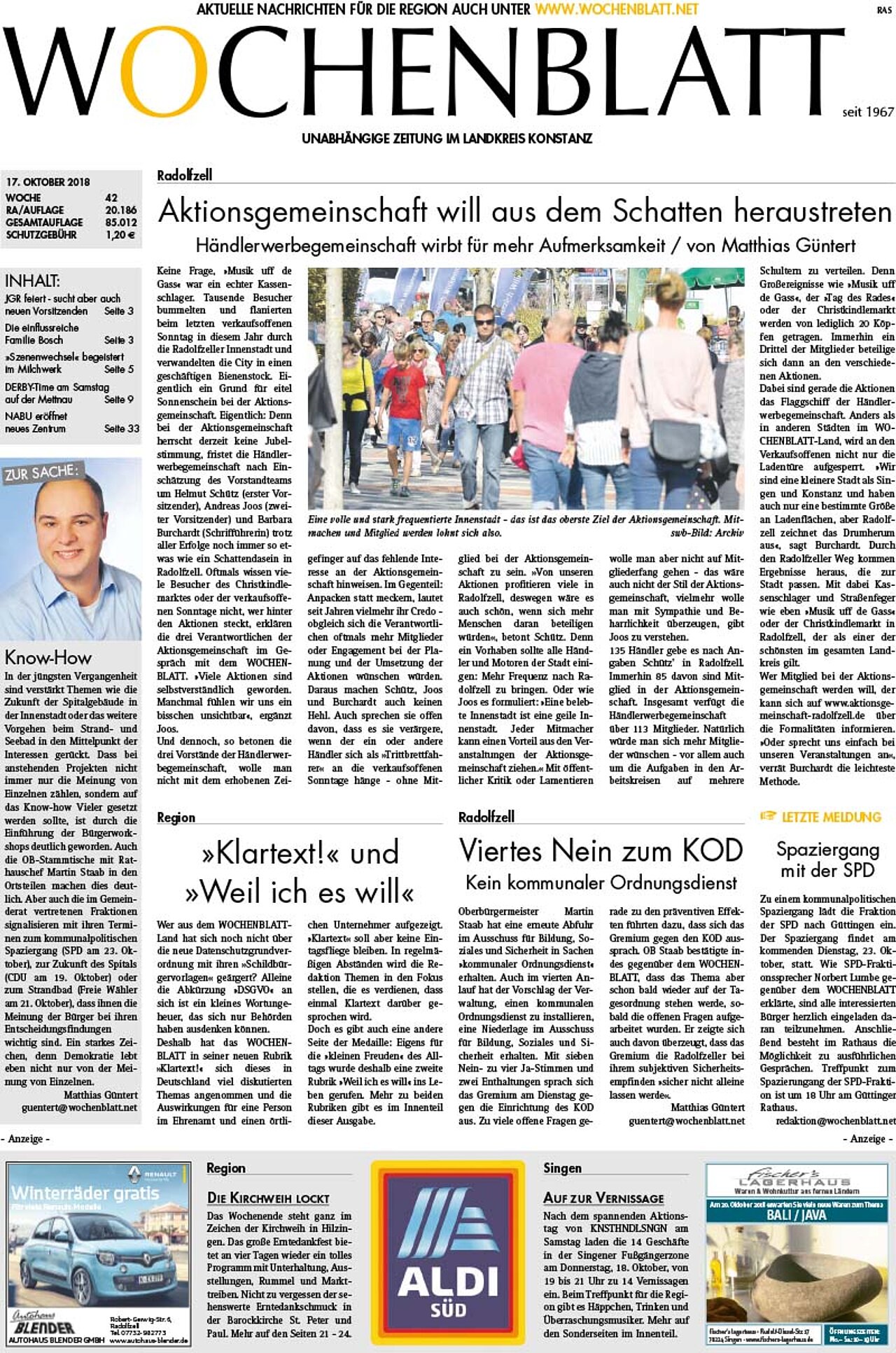 Ausgabe 42 vom 17. Oktober 2018