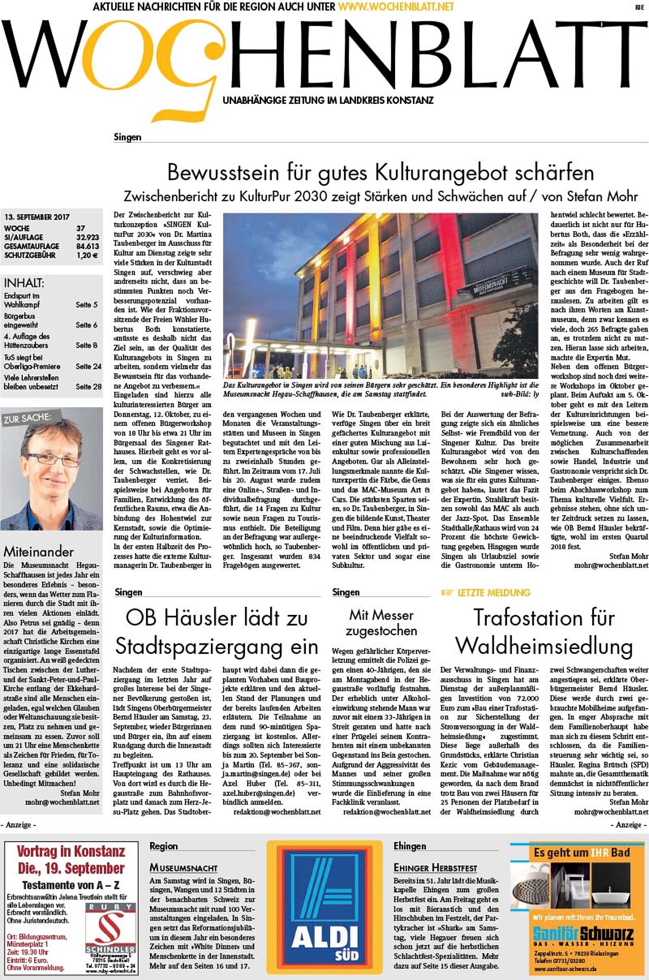 Ausgabe 37 vom 13. September 2017