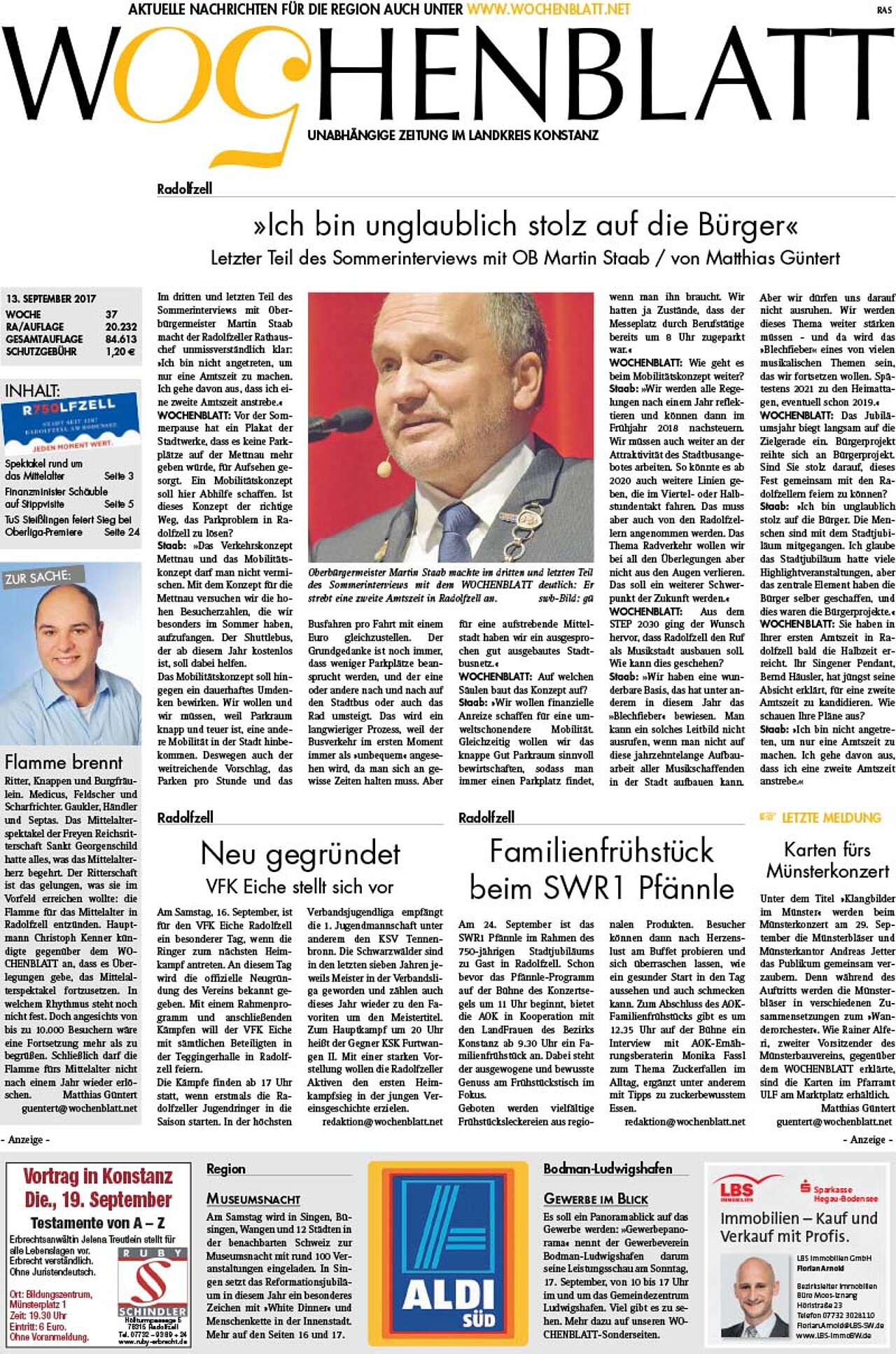 Ausgabe 37 vom 13. September 2017