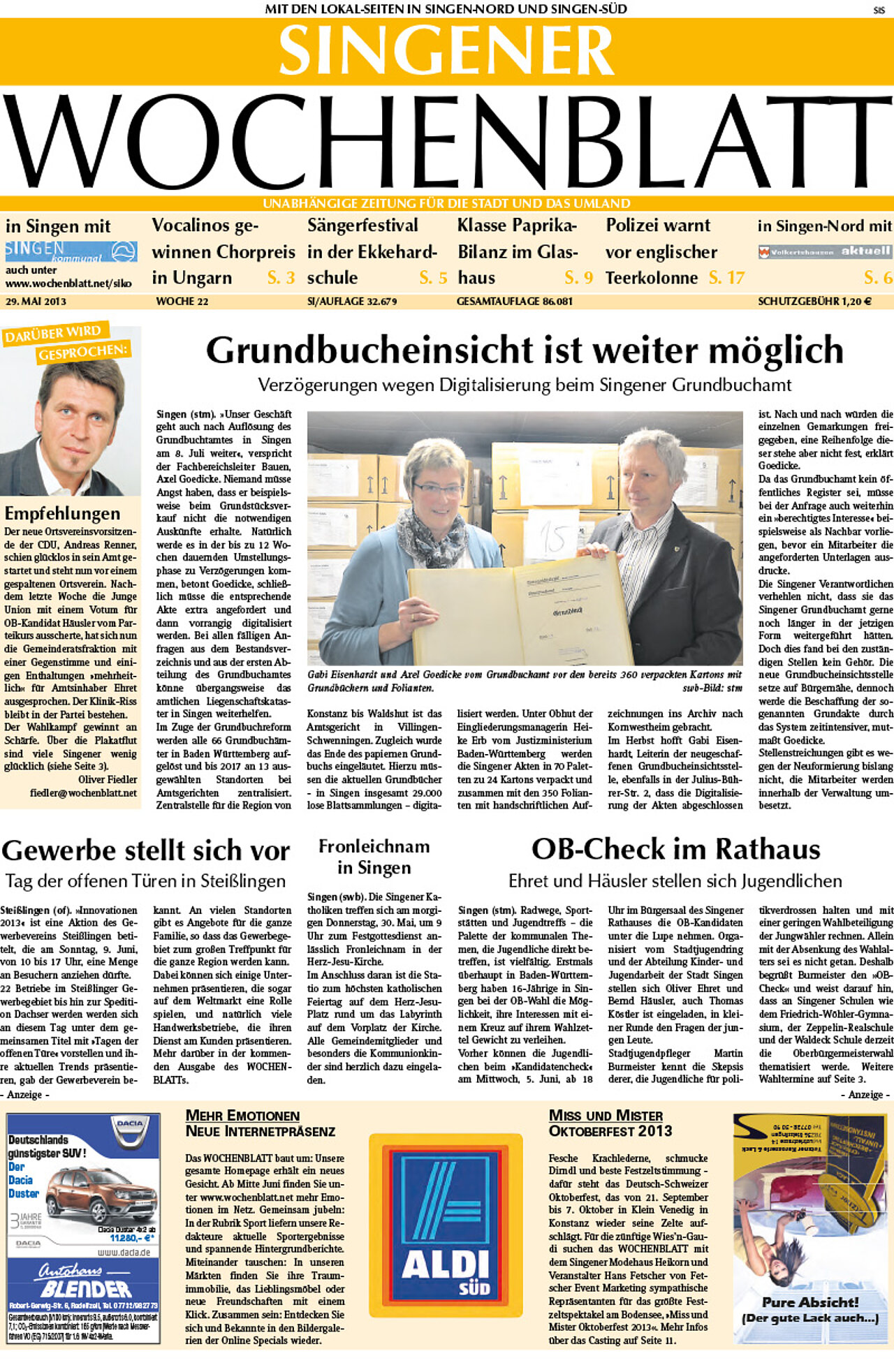 Ausgabe 22 vom 29. Mai 2013
