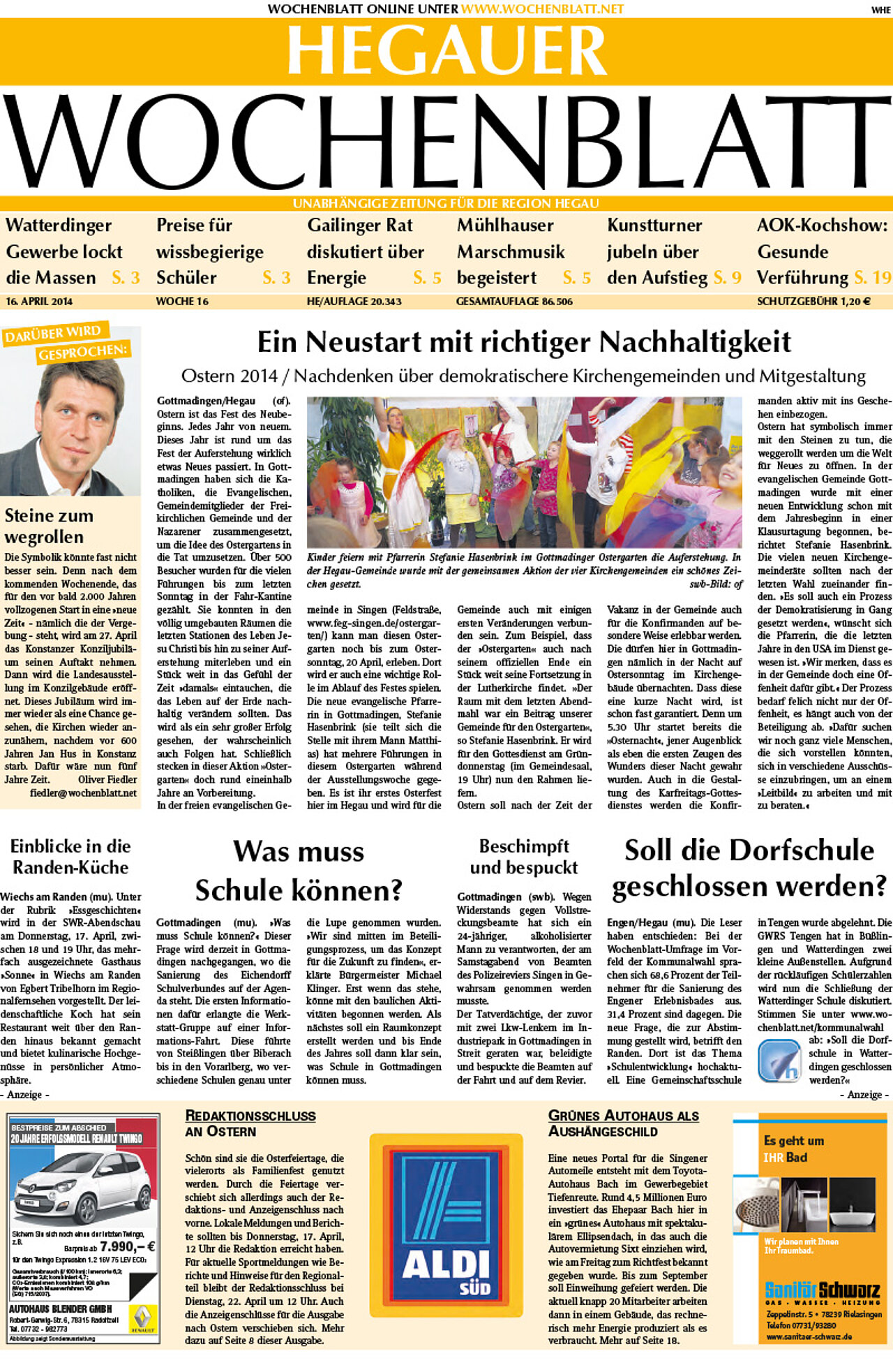Ausgabe 16 vom 16. April 2014