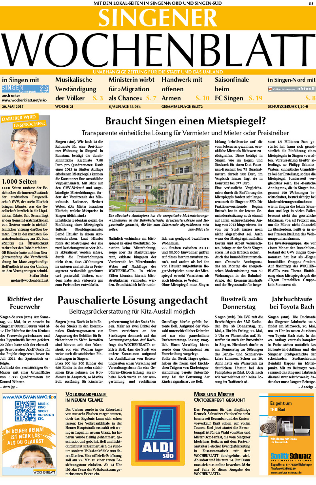 Ausgabe 21 vom 20. Mai 2015