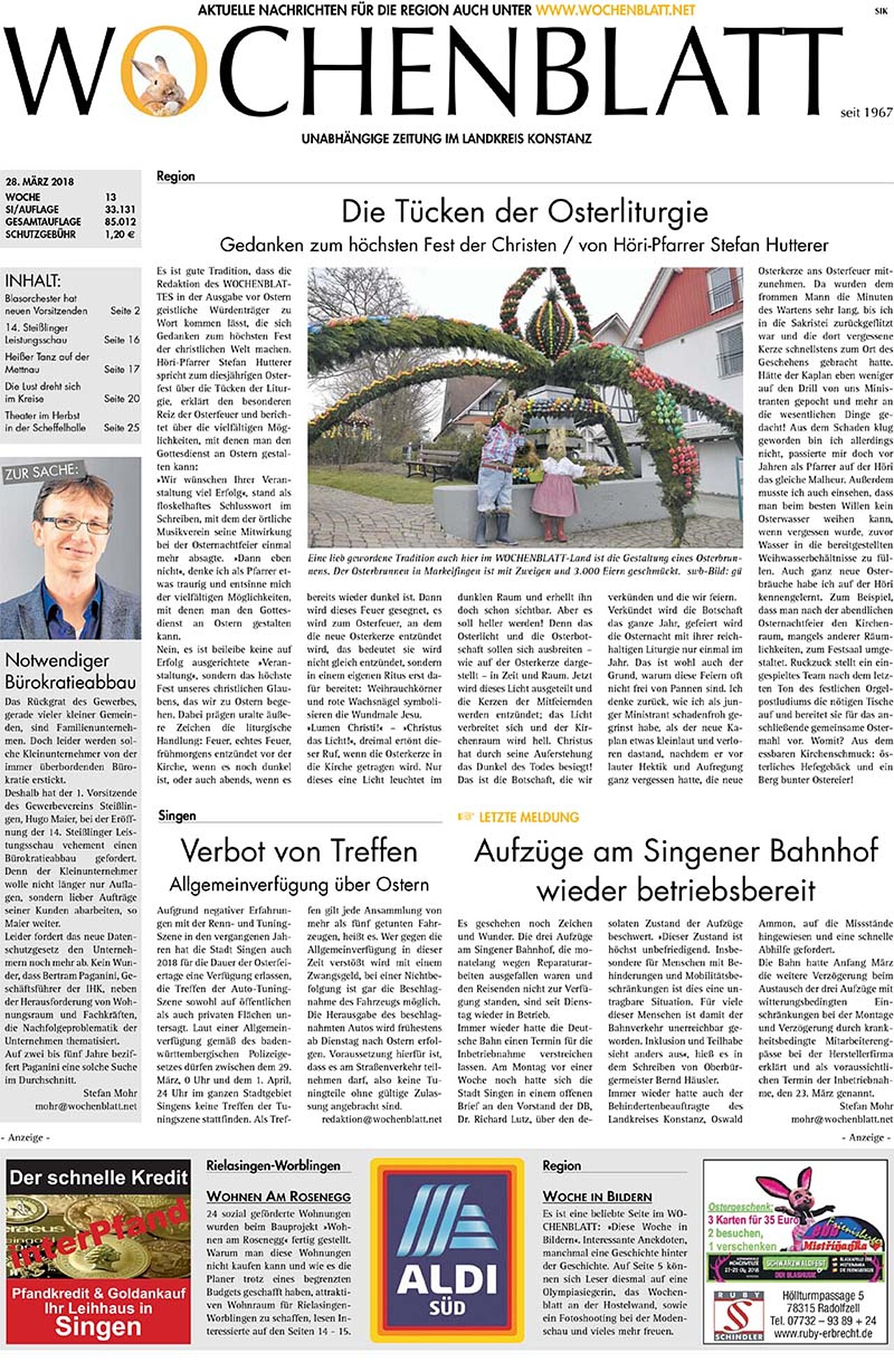Ausgabe 13 vom 28. März 2018