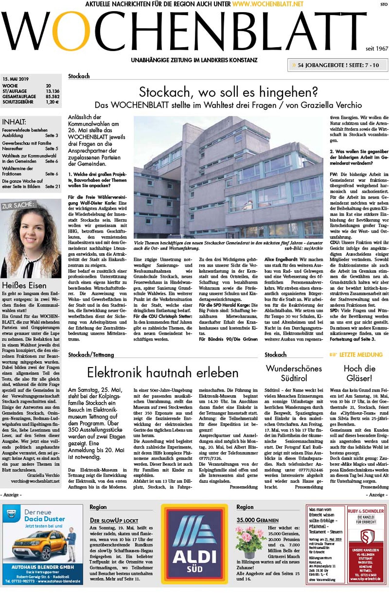 Ausgabe 20 vom 15. Mai 2019