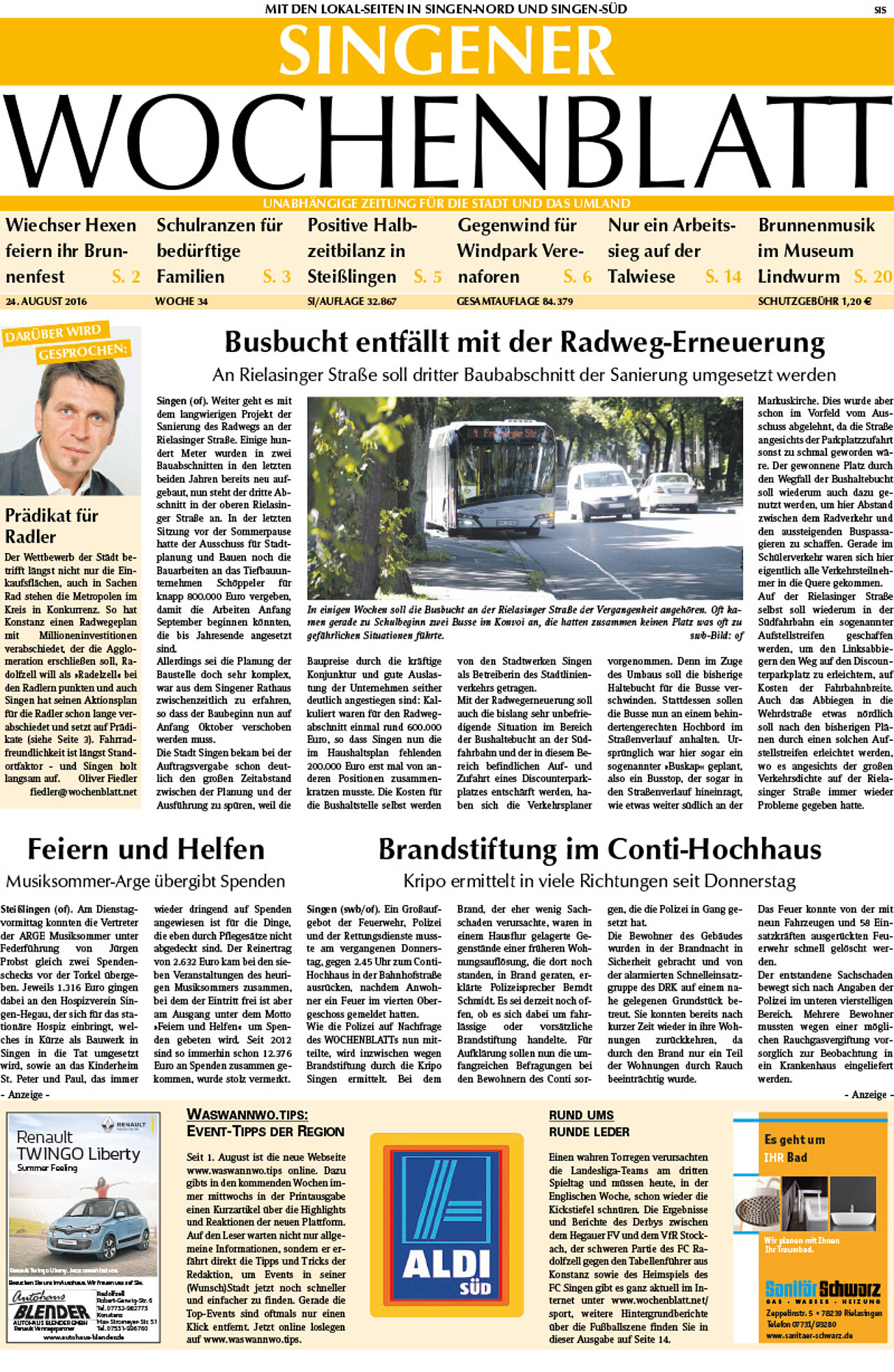 Ausgabe 34 vom 24. August 2016