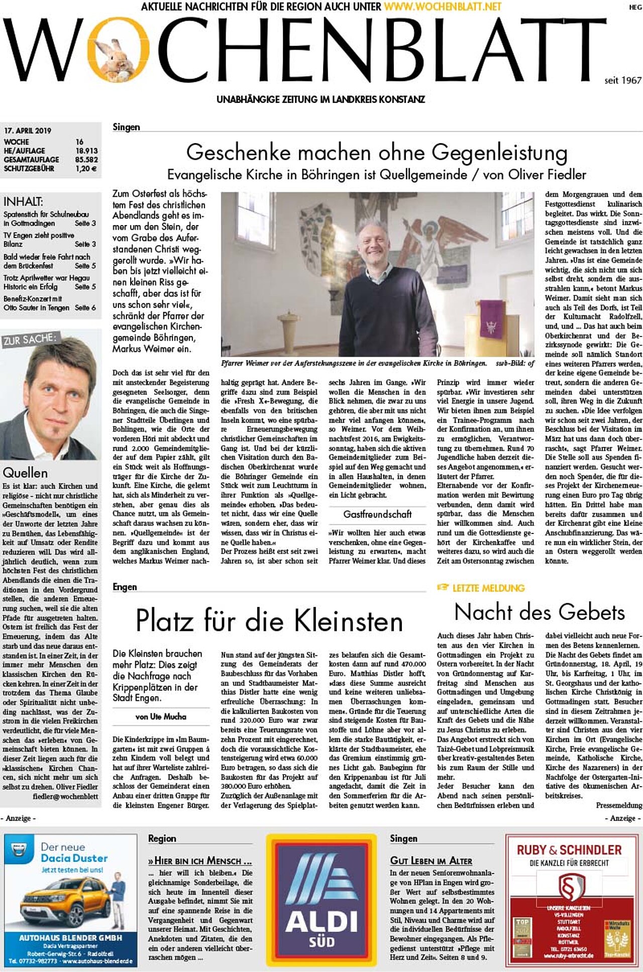 Ausgabe 16 vom 17. April 2019