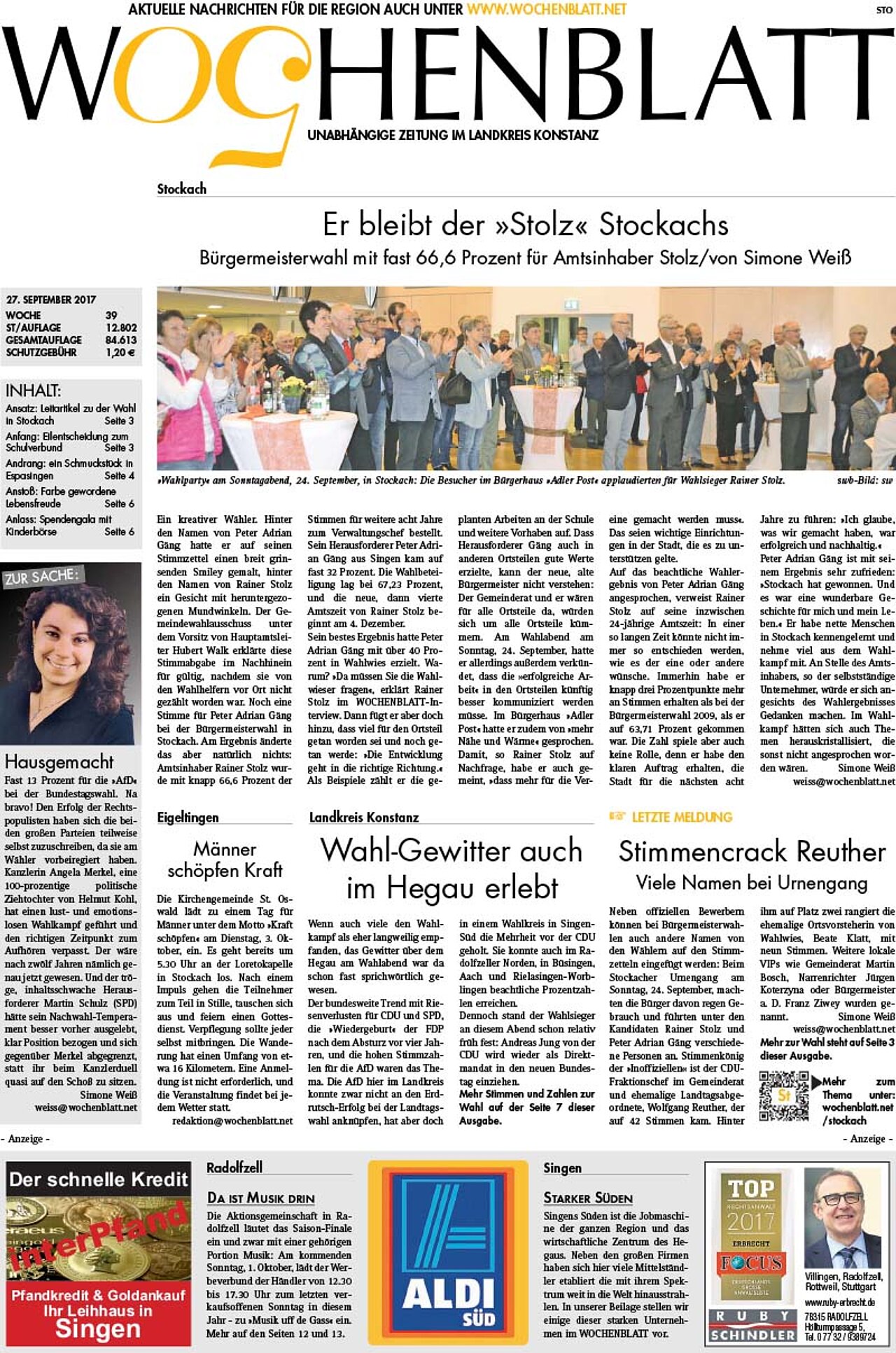 Ausgabe 39 vom 27. September 2017