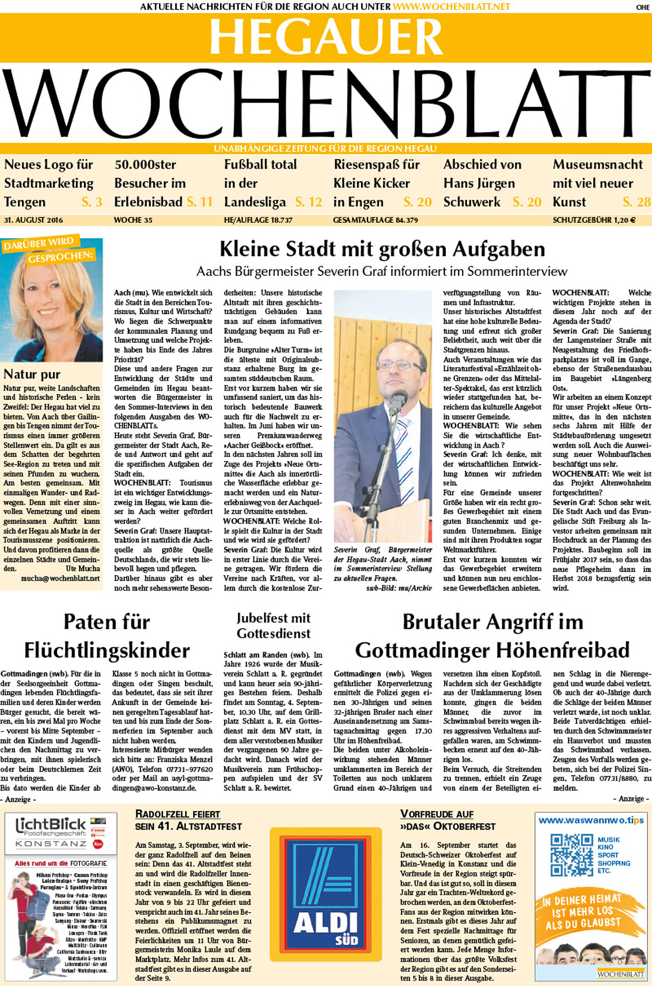 Ausgabe 35 vom 31. August 2016