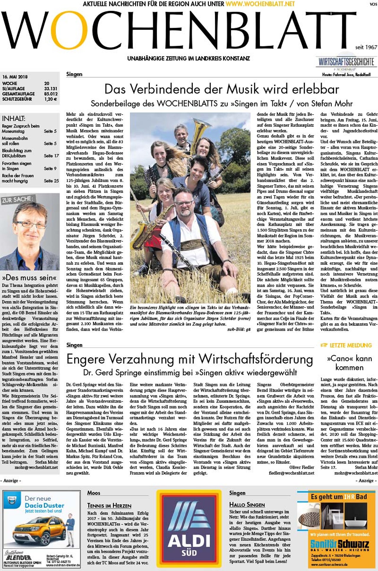 Ausgabe 20 vom 16. Mai 2018