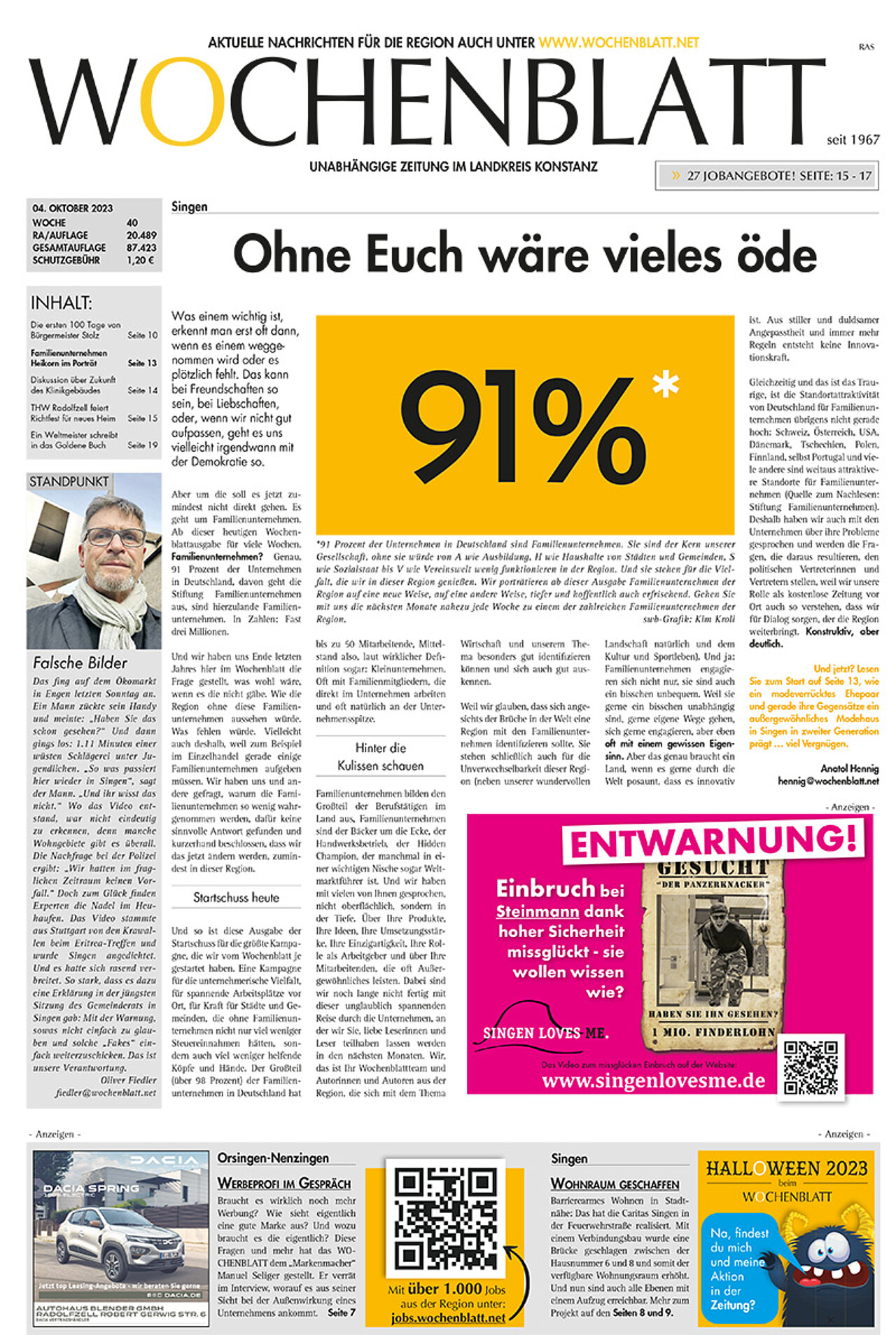 Ausgabe 40 vom 04. Oktober 2023
