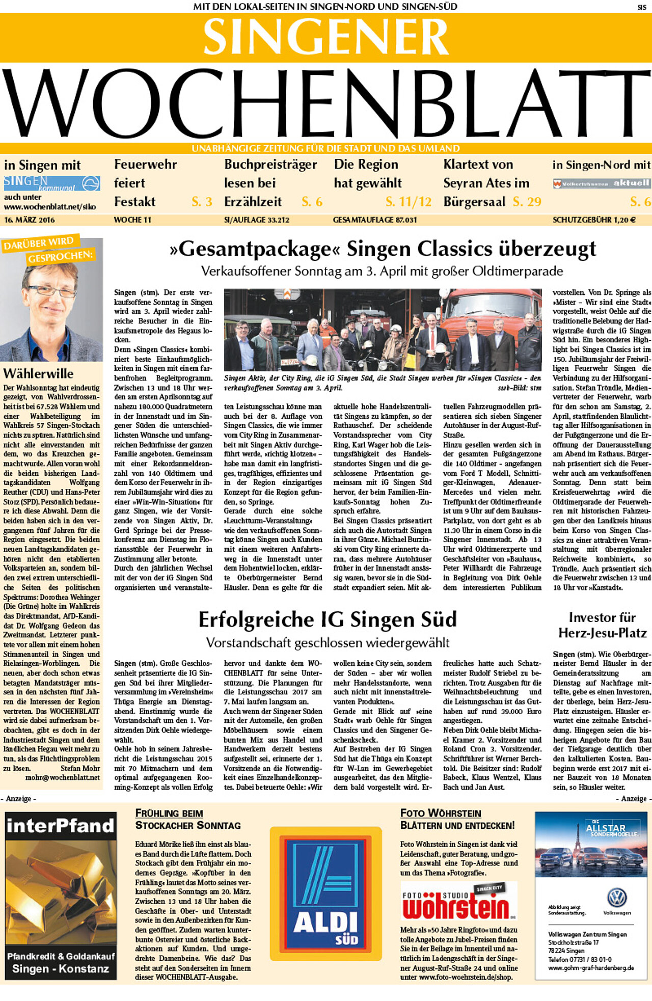 Ausgabe 11 vom 16. März 2016