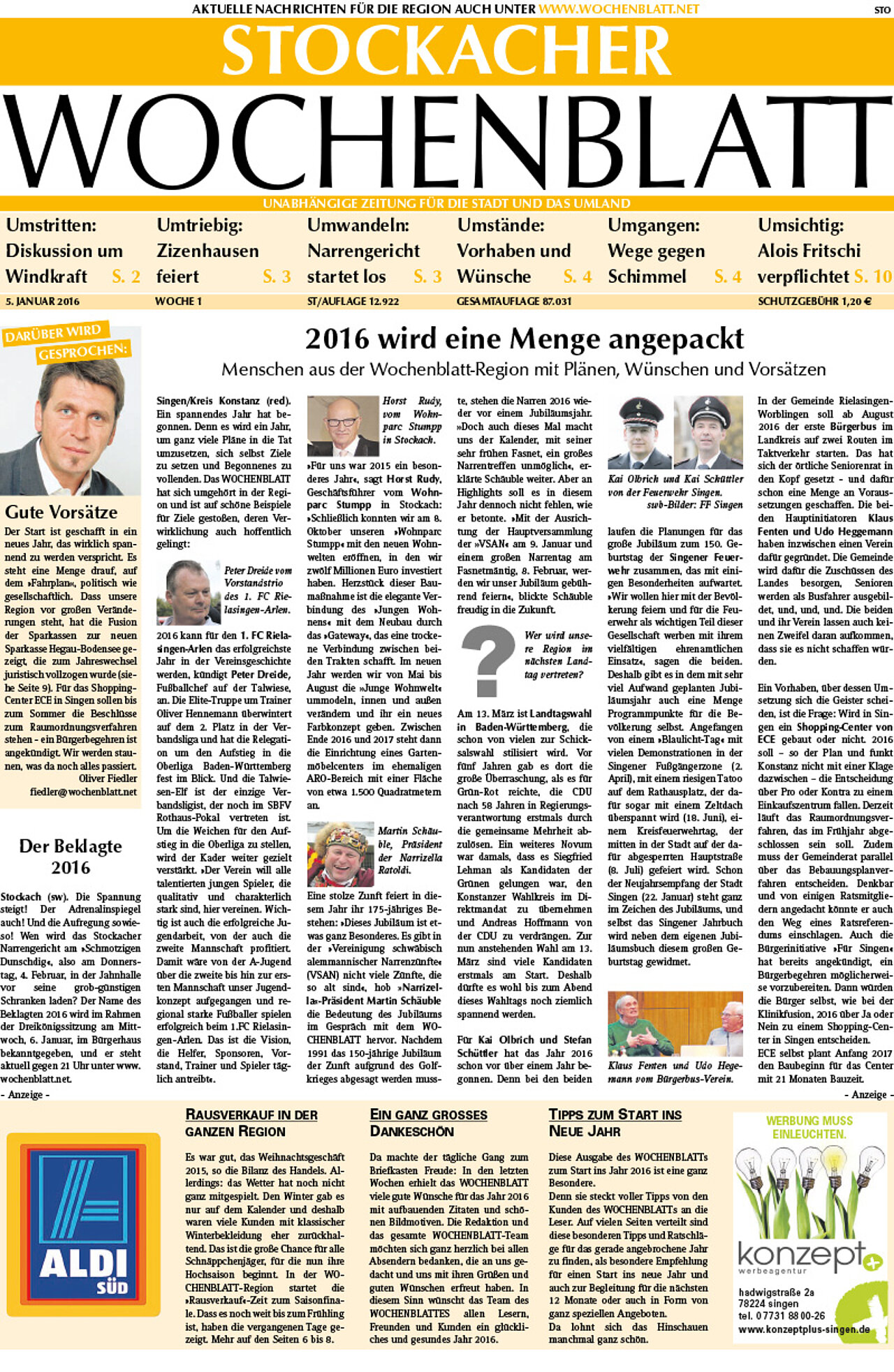 Ausgabe 01 vom 05. Januar 2016