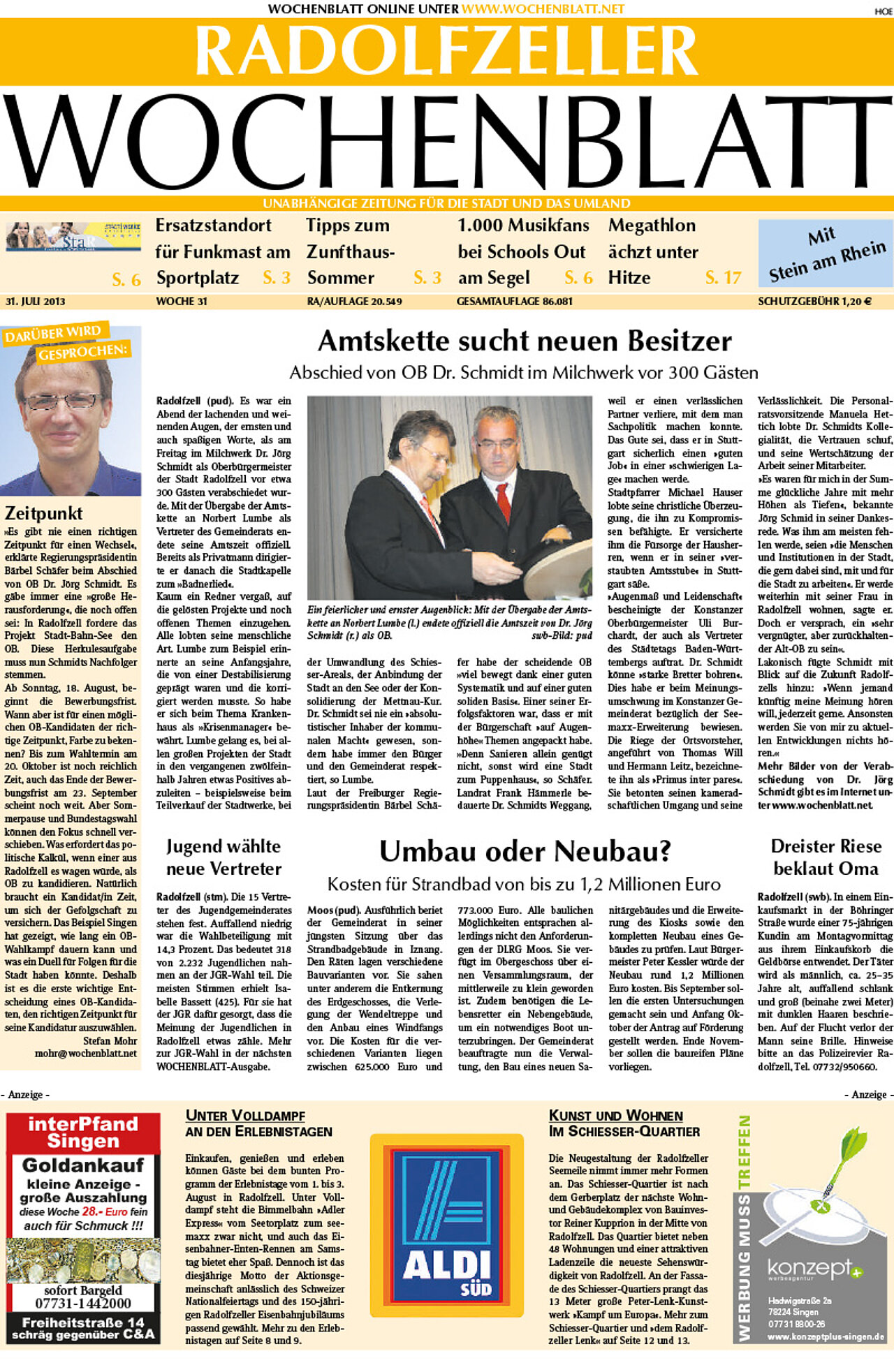 Ausgabe 31 vom 31. Juli 2013