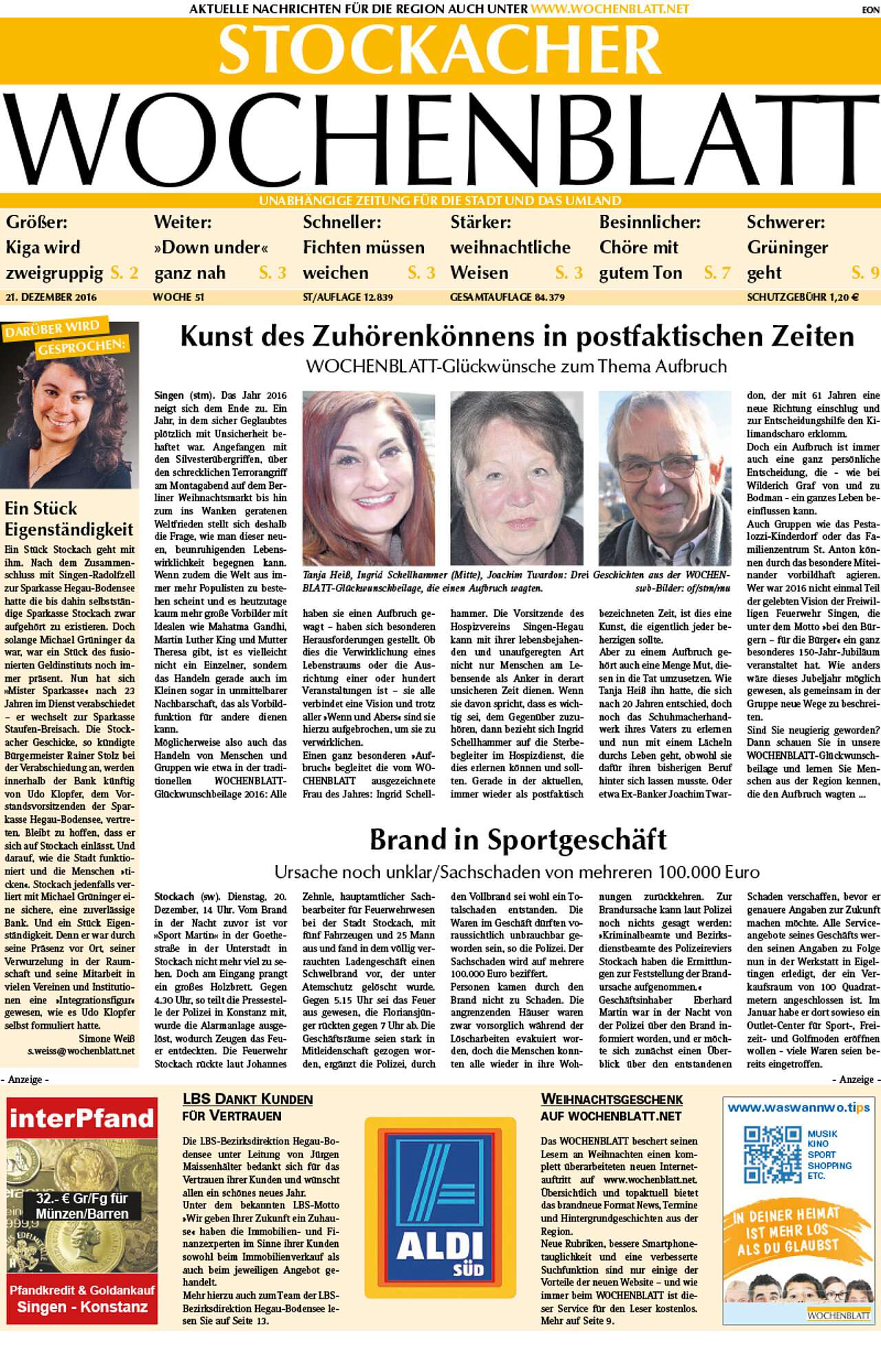 Ausgabe 51 vom 21. Dezember 2016