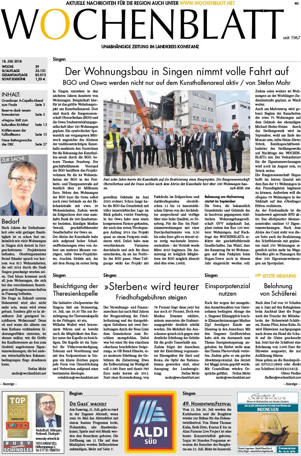 Ausgabe 29 vom 18. Juli 2018