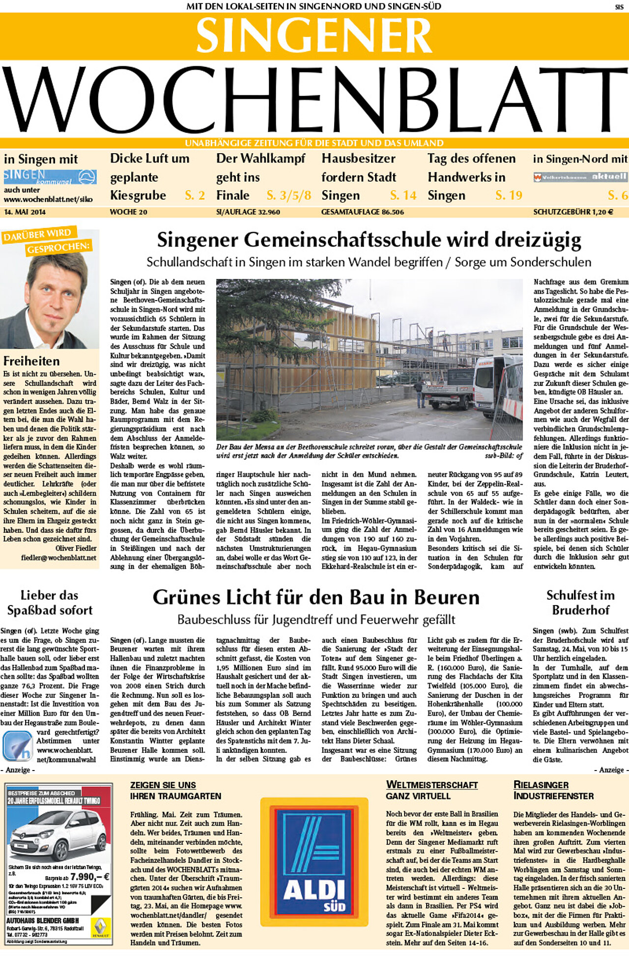 Ausgabe 20 vom 14. Mai 2014