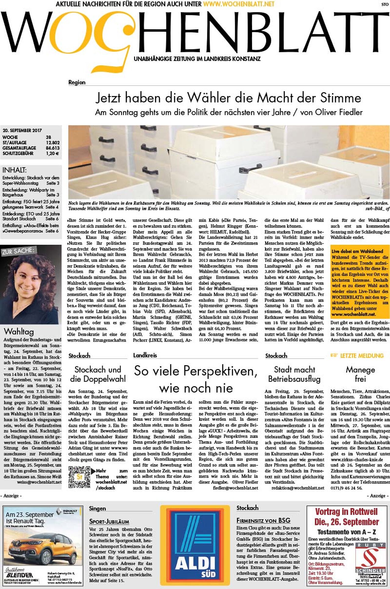 Ausgabe 38 vom 20. September 2017