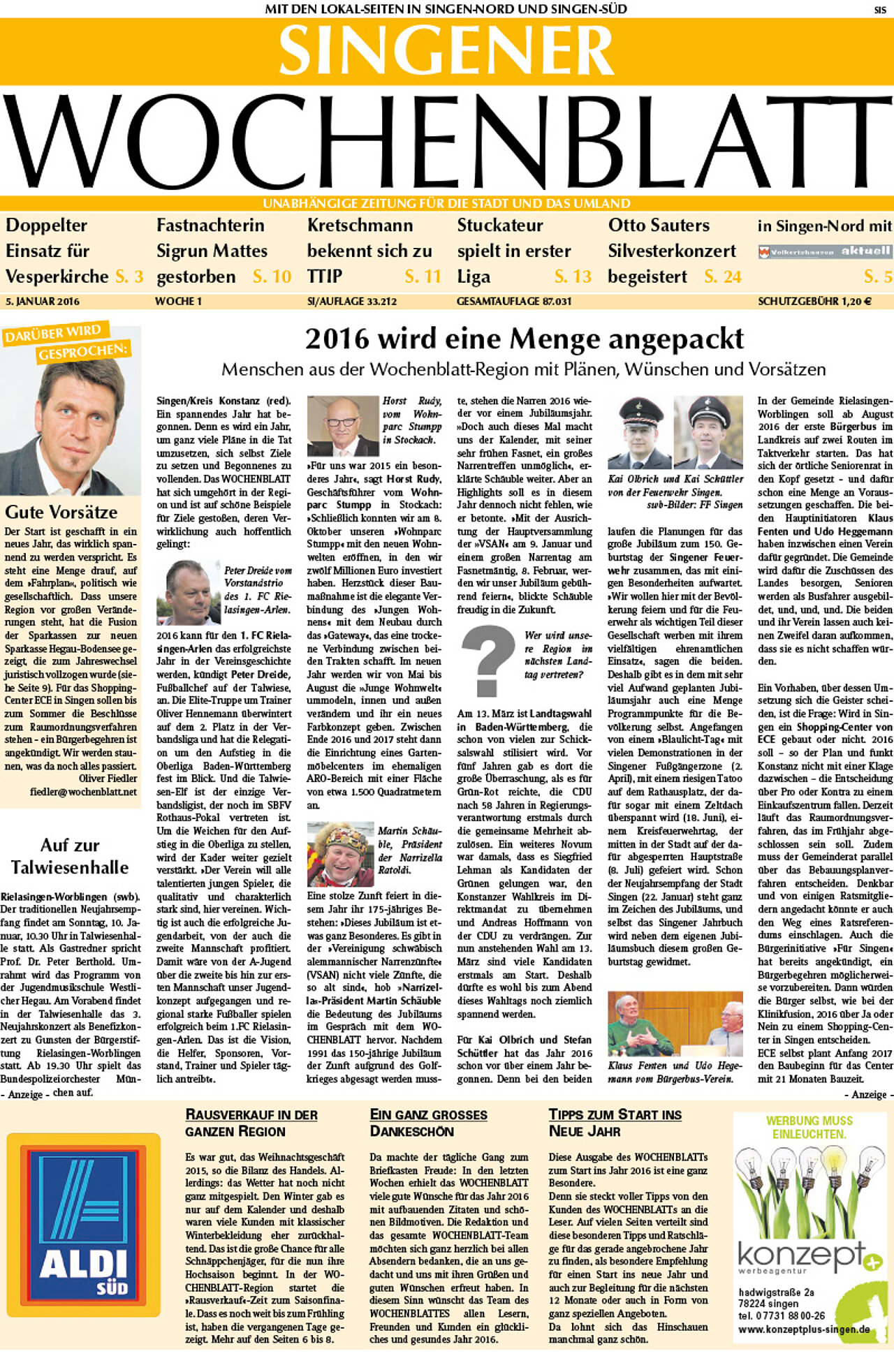 Ausgabe 01 vom 05. Januar 2016