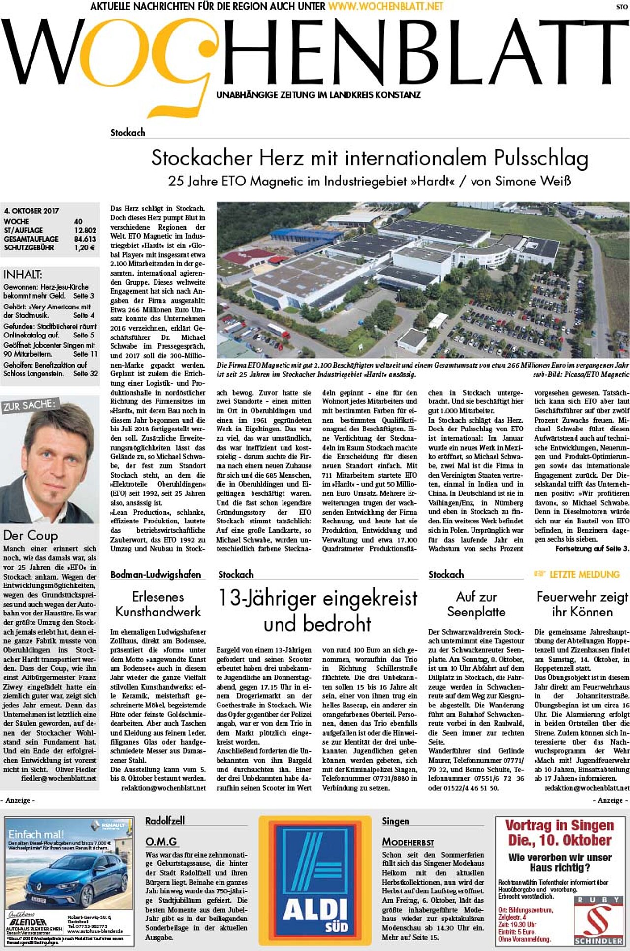 Ausgabe 40 vom 04. Oktober 2017